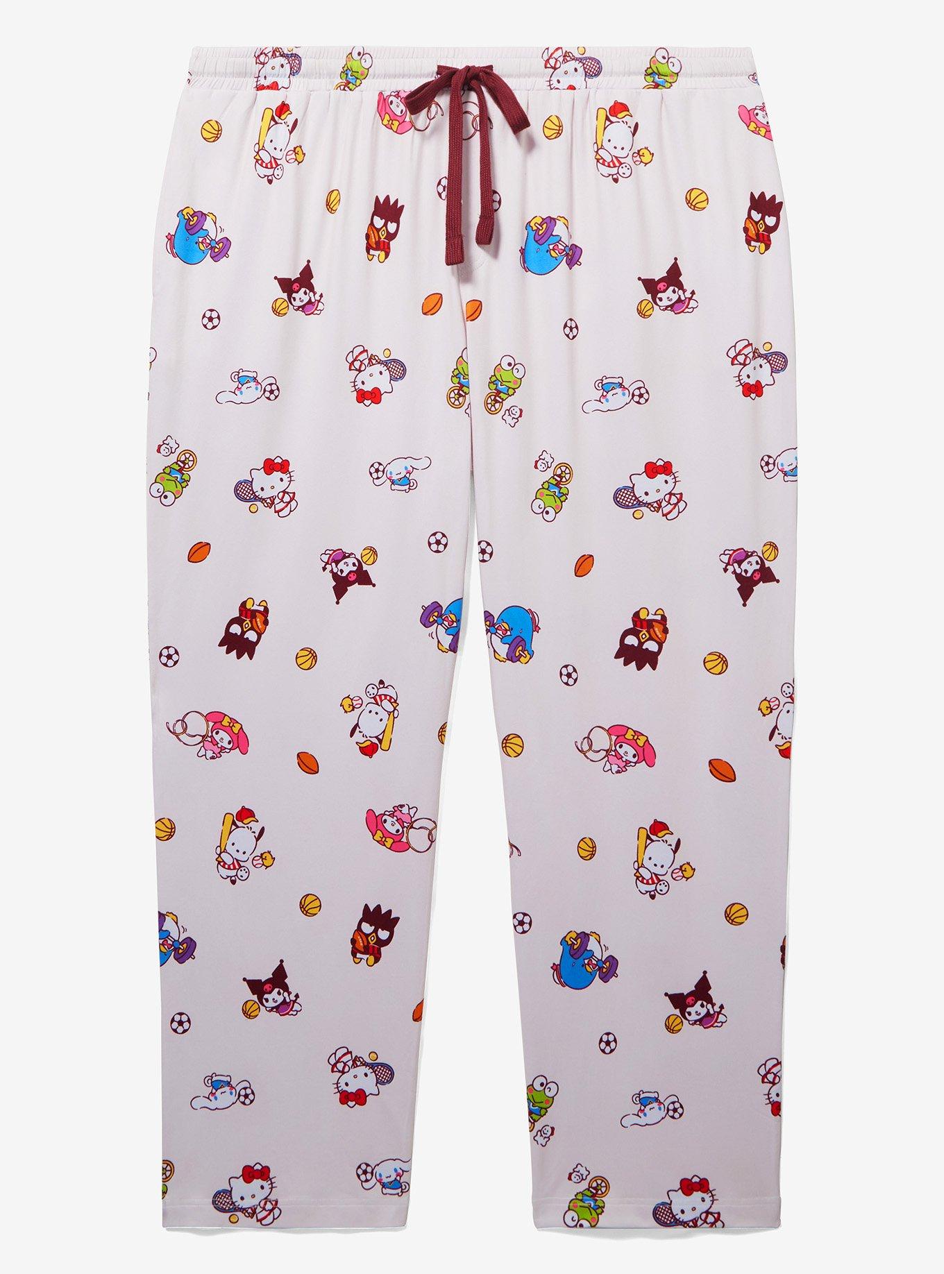 Sanrio Hello Kitty and Friends Sporty Allover Print Women's Plus Size Sleep Pants — BoxLunch Exclusive, OATMEAL, hi-res