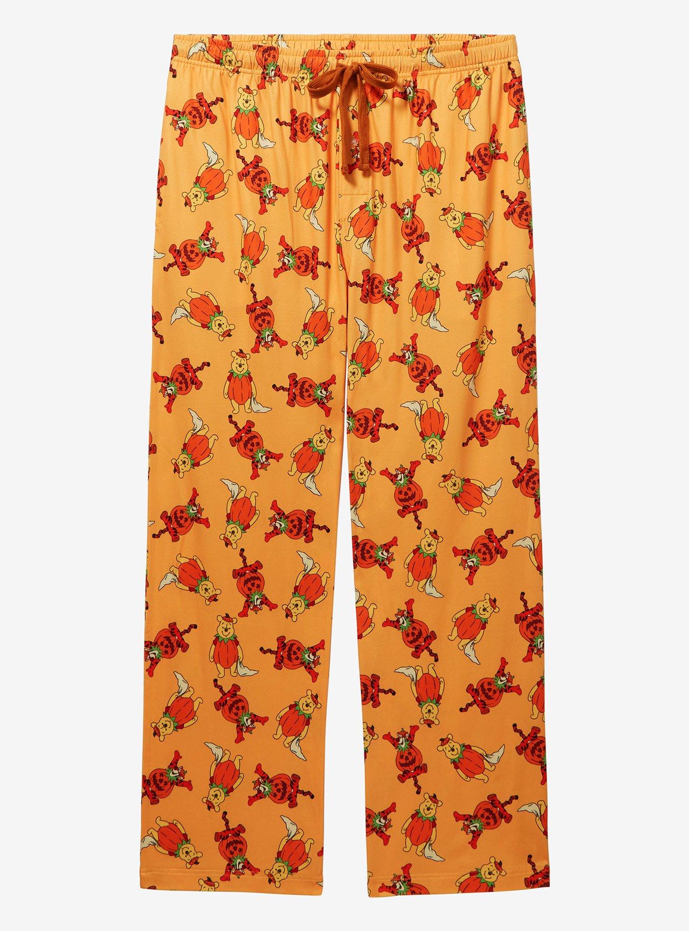 Disney Winnie the Pooh Tigger and Pooh Pumpkin Allover Print Sleep Pants — BoxLunch Exclusive, , hi-res