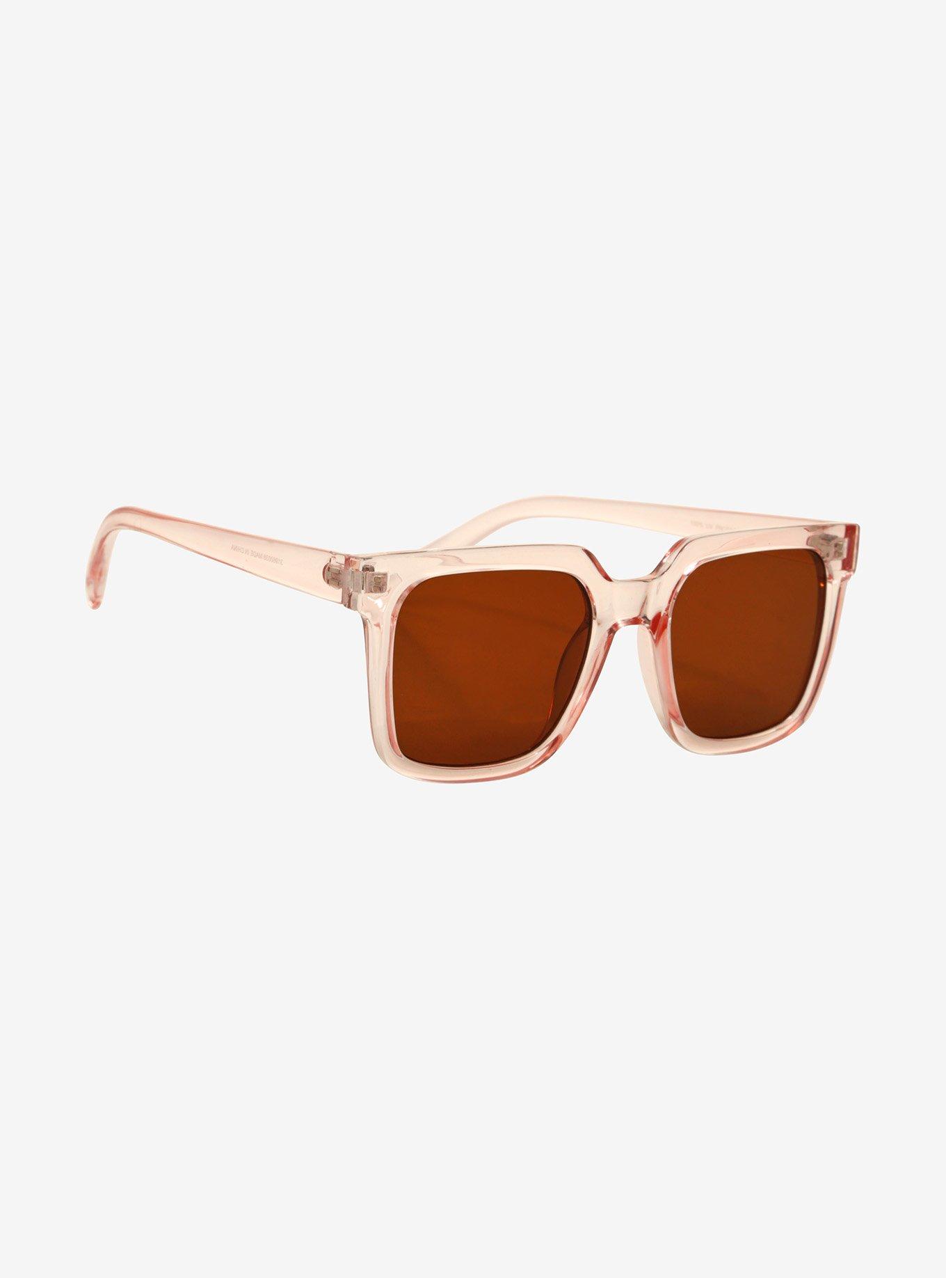 Translucent Pink Square Sunglasses