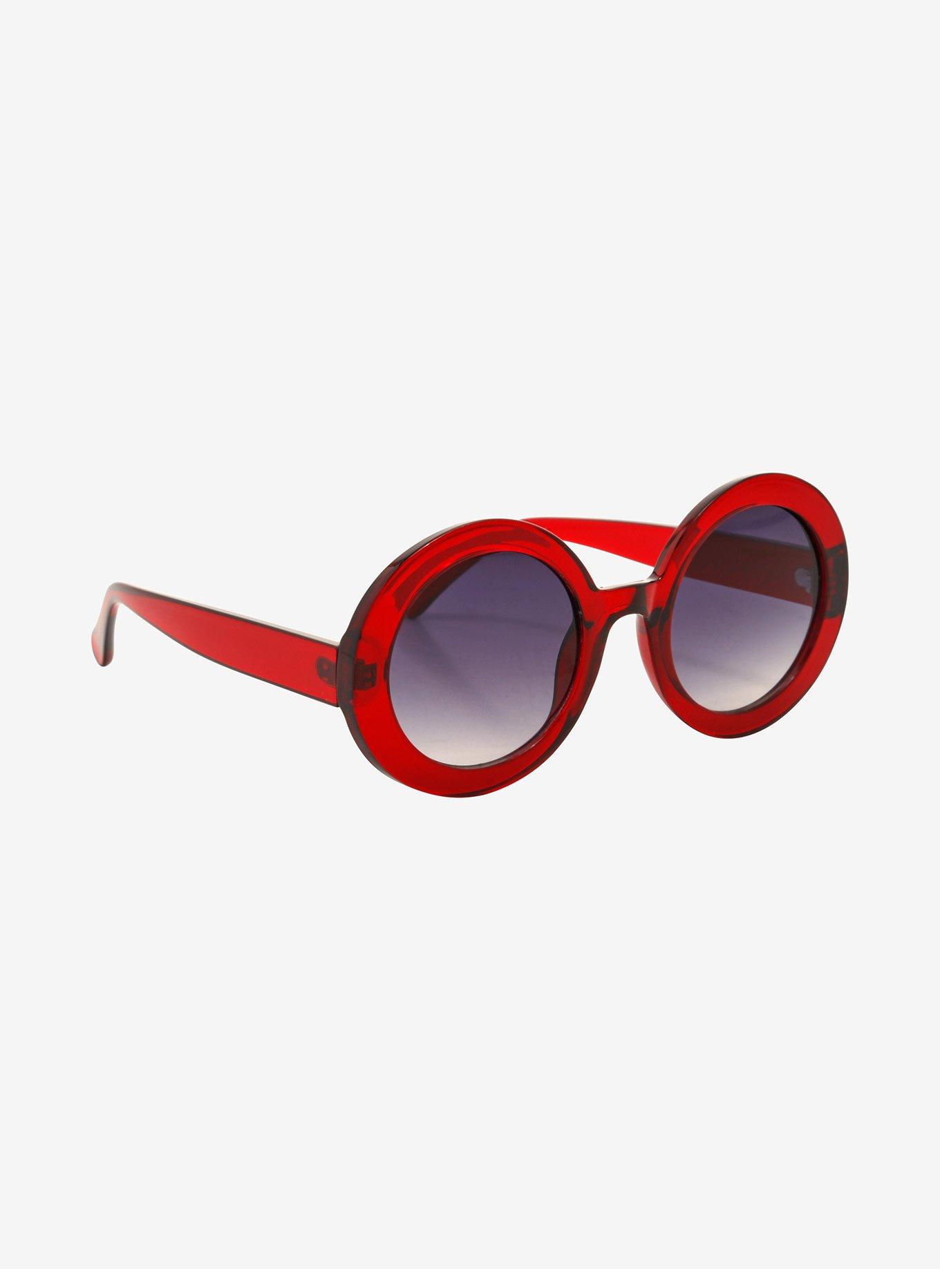 Red Round Sunglasses, , hi-res