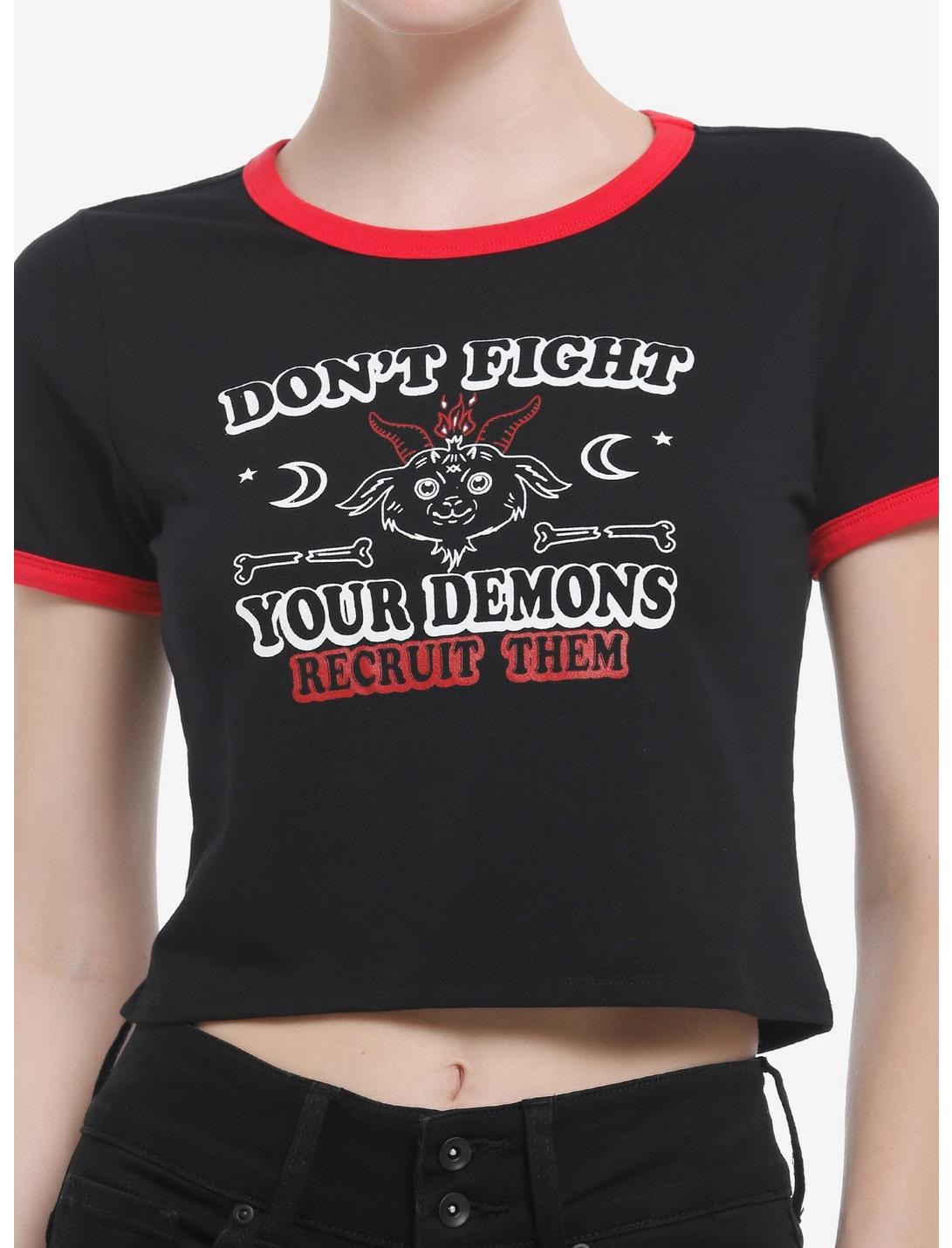 Don't Fight Your Demons Ringer Girls Baby T-Shirt, MULTI, hi-res