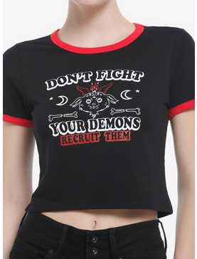 Don't Fight Your Demons Ringer Girls Baby T-Shirt, , hi-res