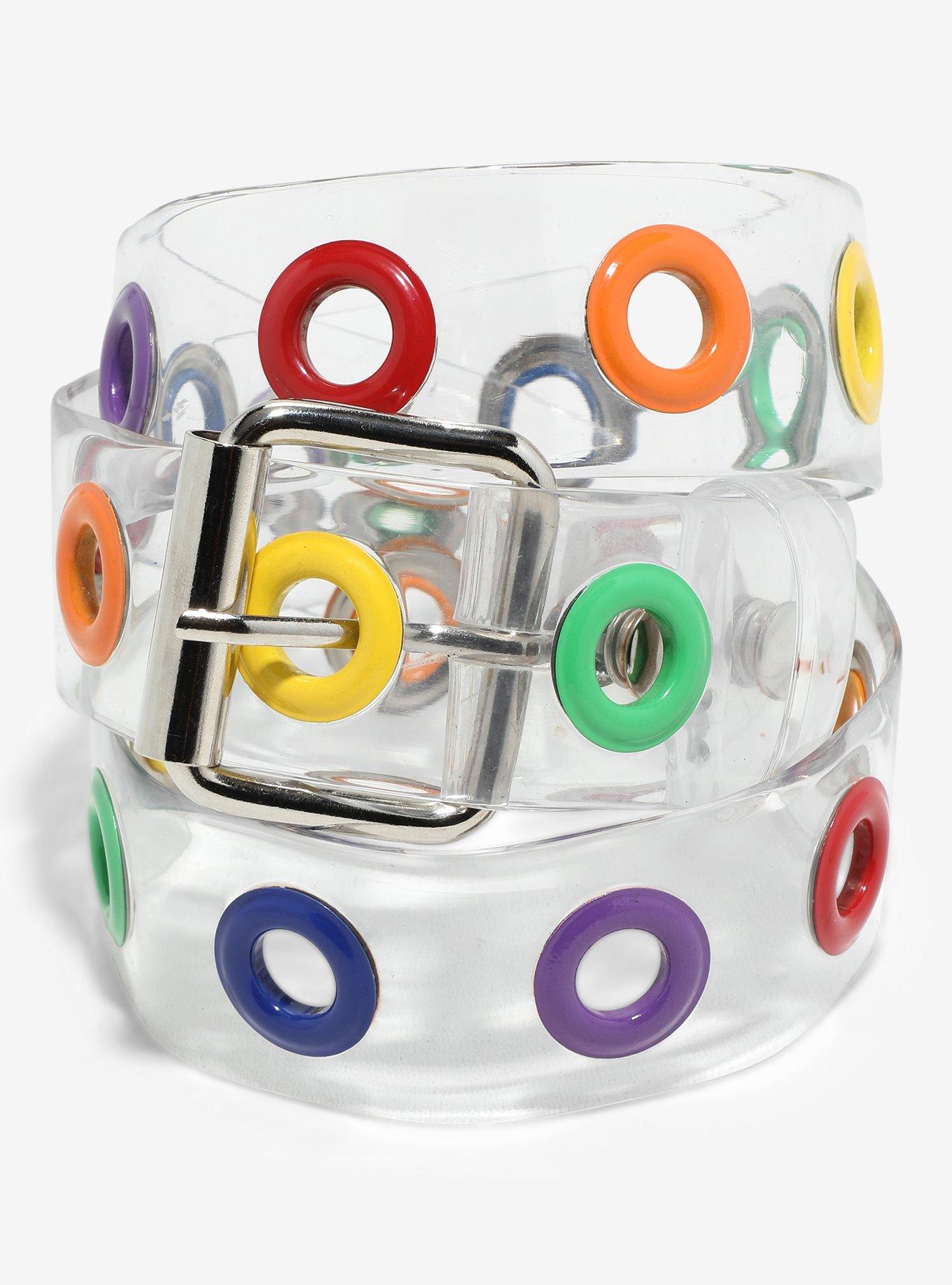 Clear Multicolor Grommet Belt