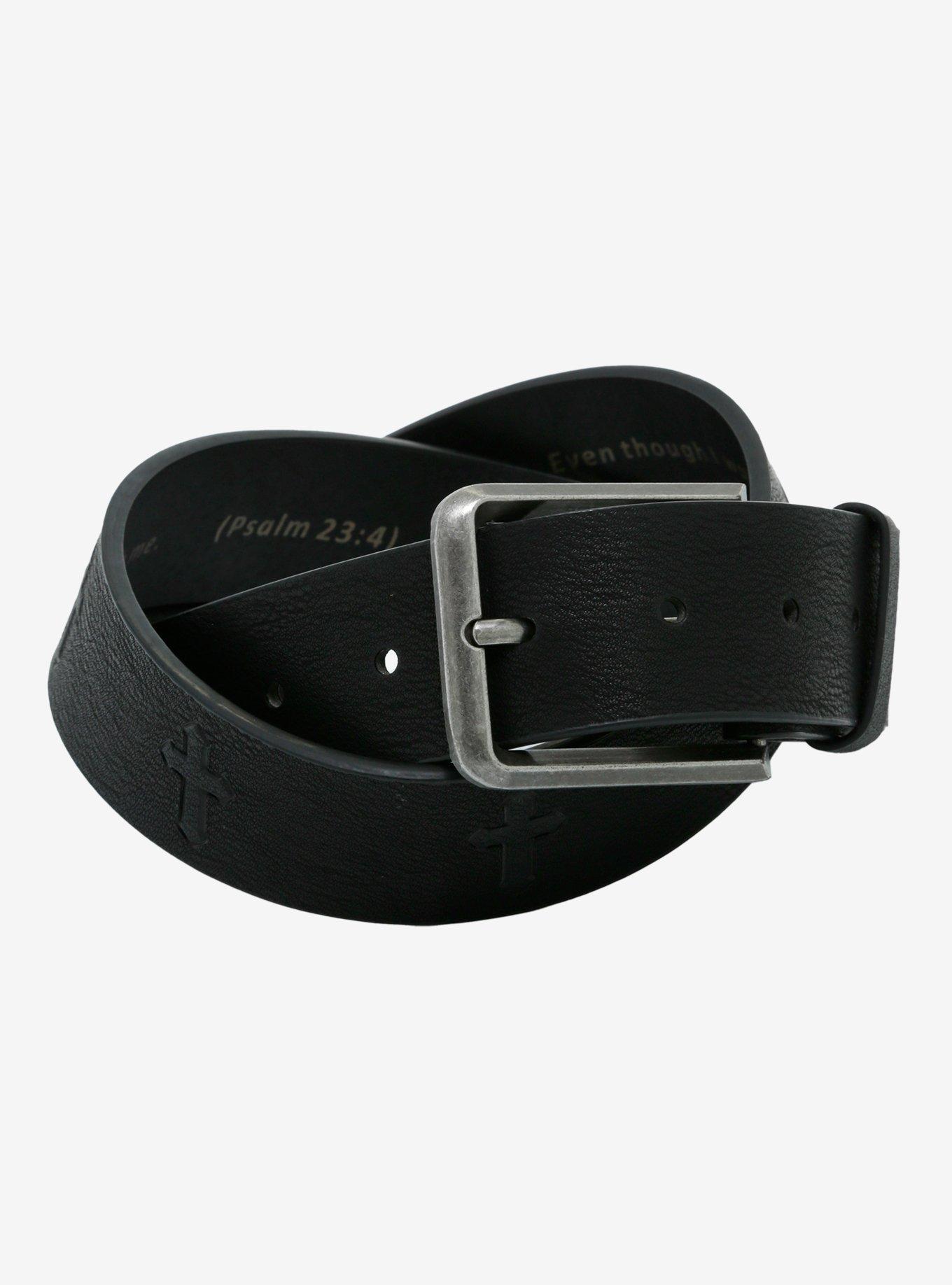 Black Debossed Cross Belt Hot Topic