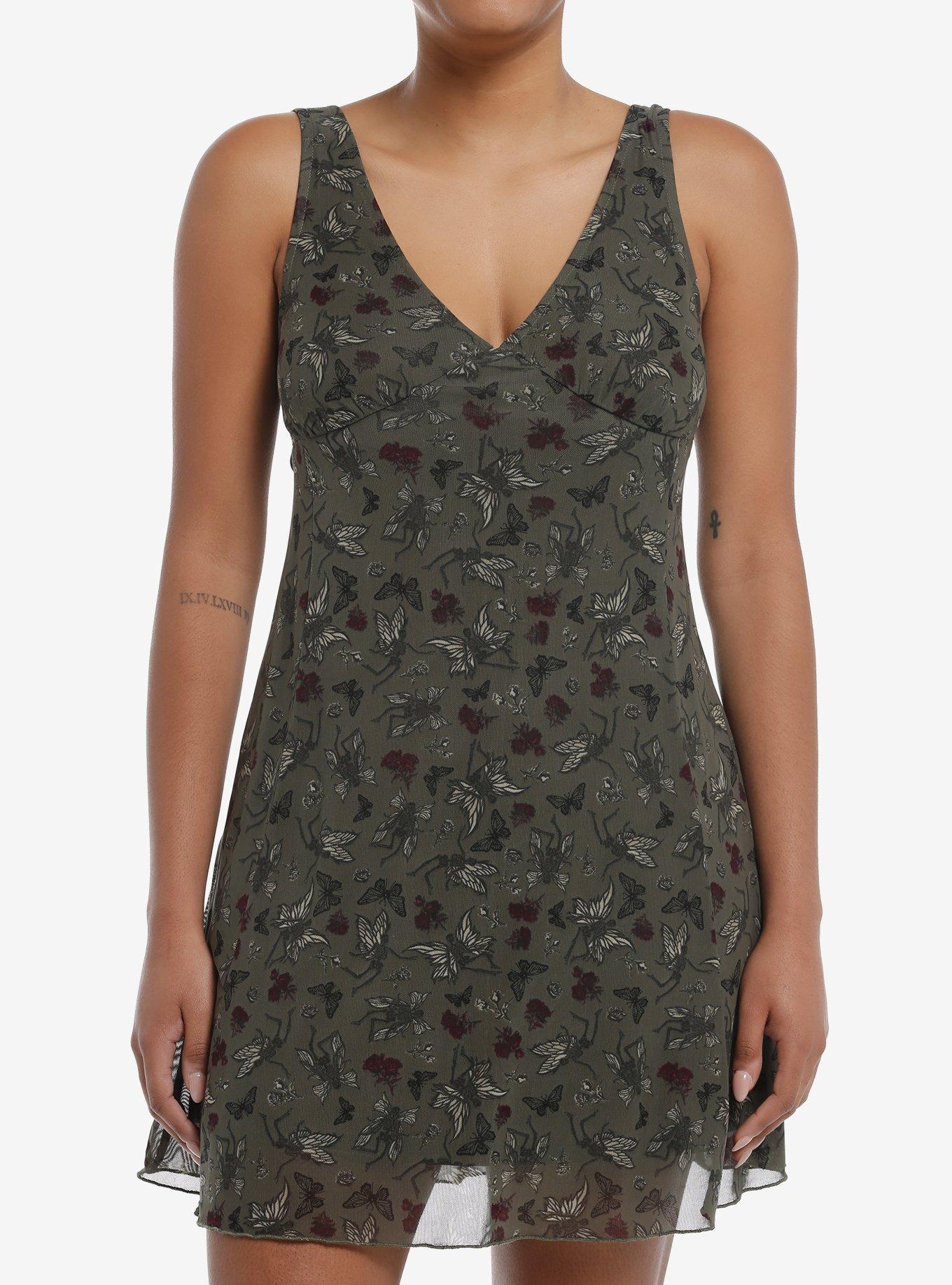 Social Collision Skeleton Fairy Flower Dress, BLACK, hi-res