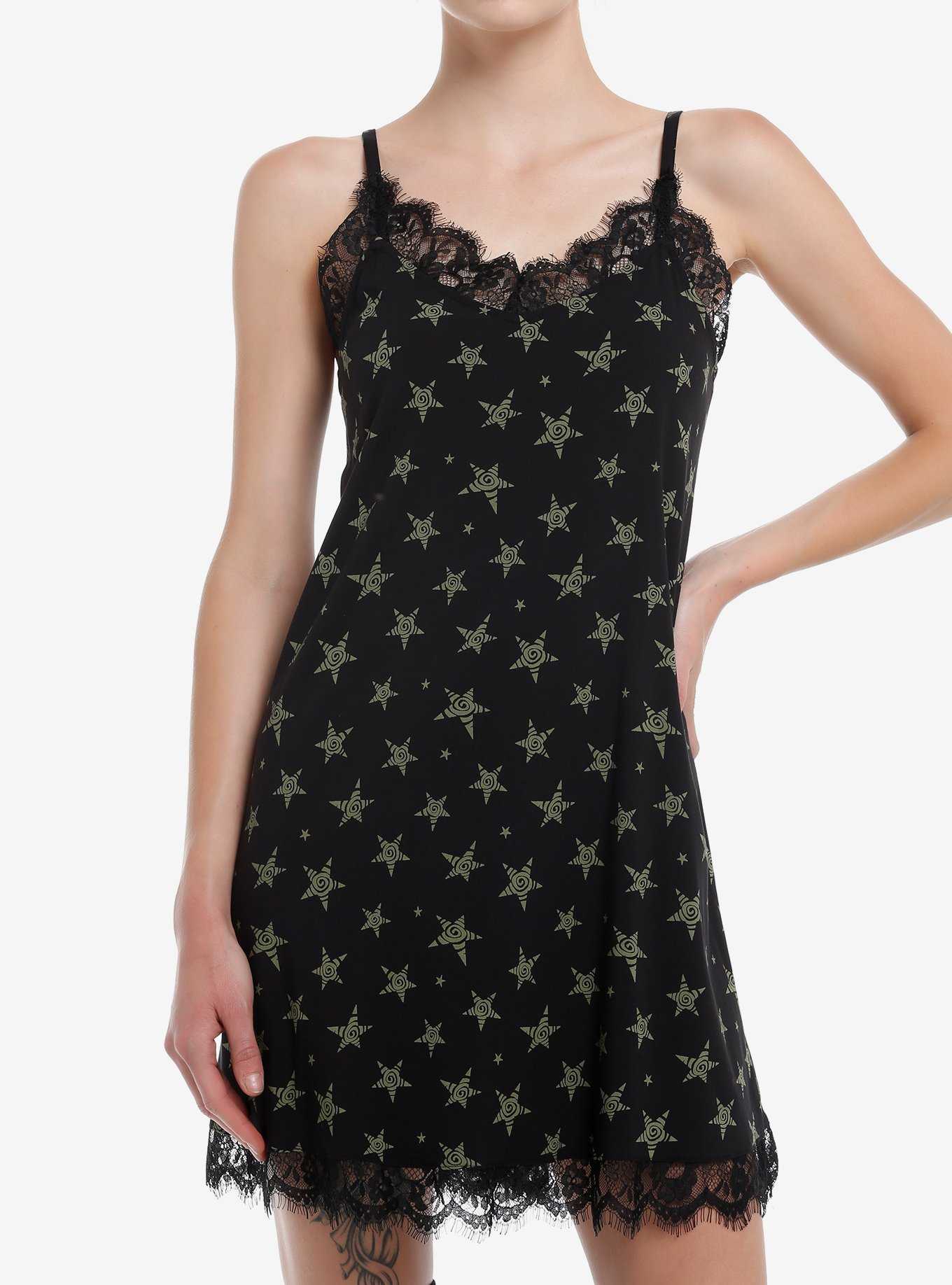 Social Collision Swirl Star Lace Slip Dress, , hi-res
