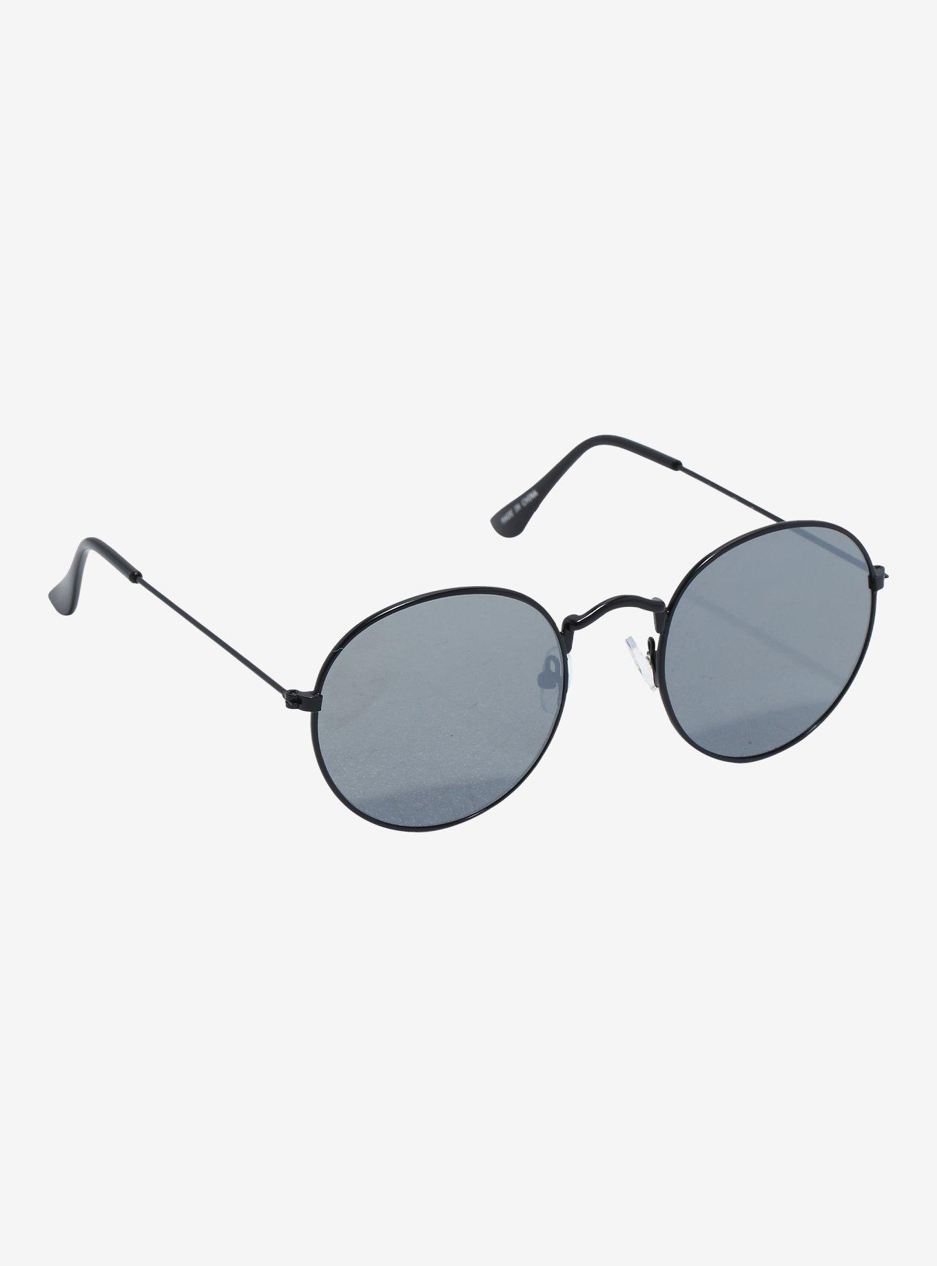 Black Round Sunglasses, , hi-res