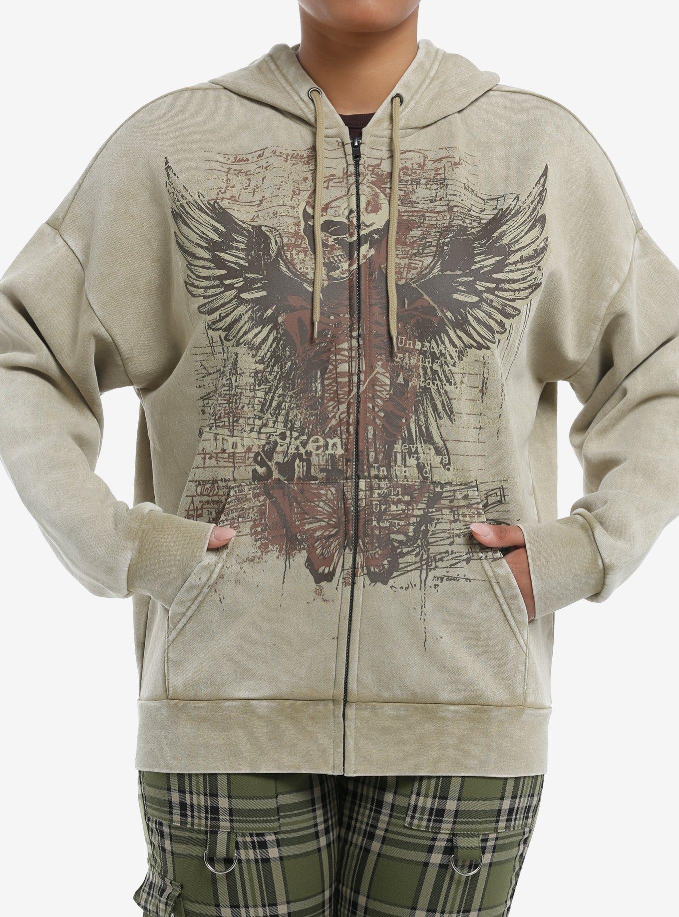 Social Collision Winged Skeleton Girls Hoodie, , hi-res