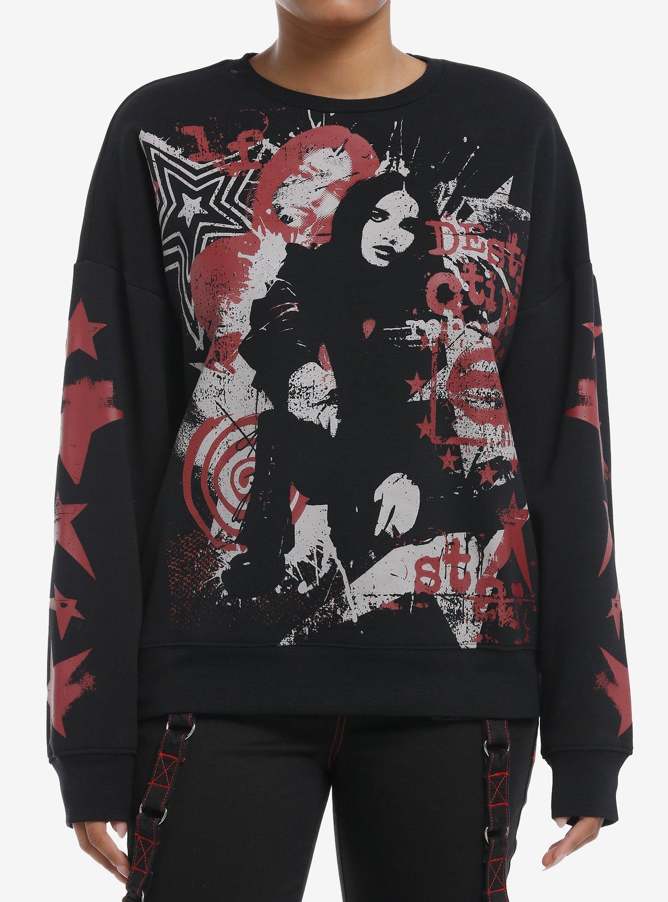 Social Collision Punk Star Girls Sweatshirt, , hi-res