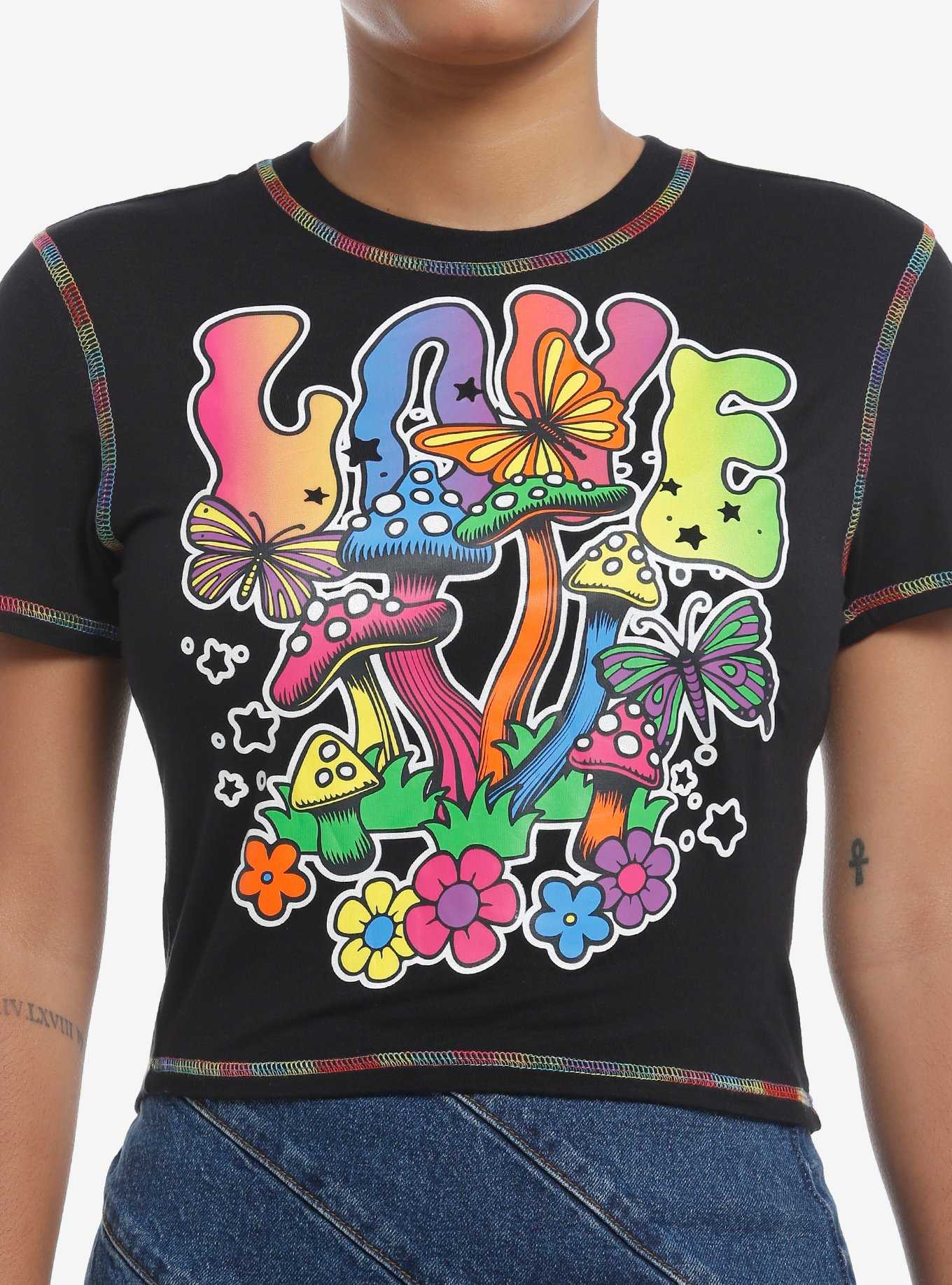 Social Collision Rainbow Mushroom Stitch Baby T-Shirt, , hi-res
