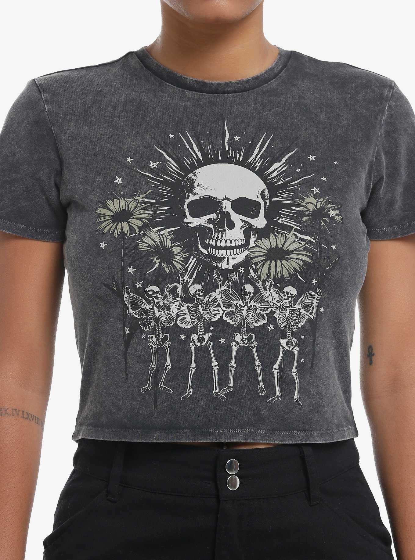 Social Collision Skeleton Fairy Flower Wash Girls Baby T-Shirt, , hi-res