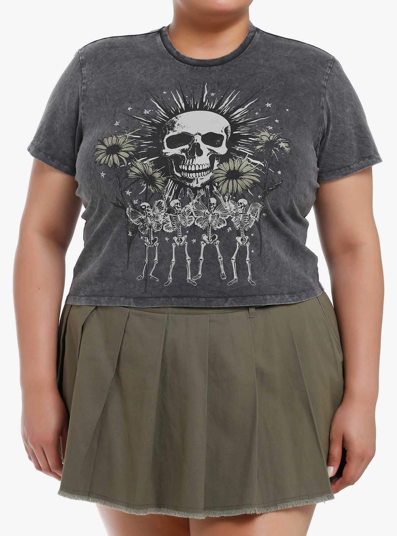 Social Collision Skeleton Fairy Flower Wash Girls Baby T-Shirt Plus Size, , hi-res