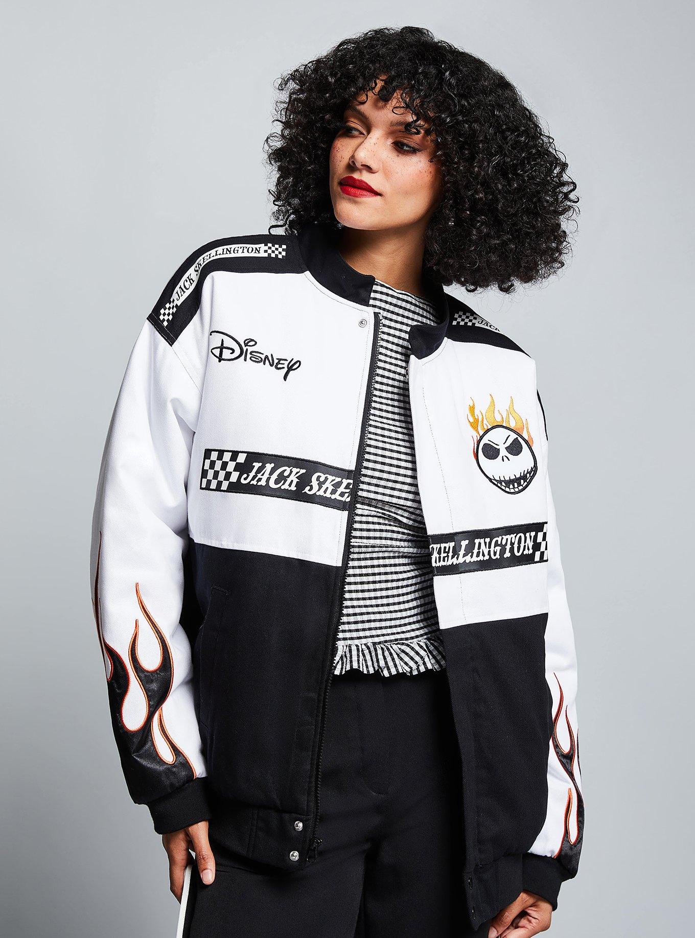 Disney The Nightmare Before Christmas Jack Skellington Racing Jacket - BoxLunch Exclusive, BLACK  WHITE, hi-res