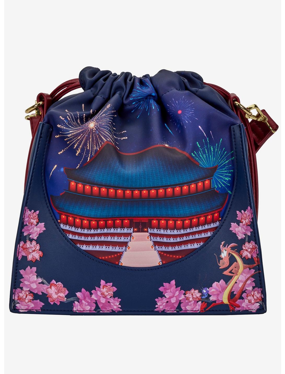 Loungefly Disney Mulan Castle Fireworks Cinch Crossbody Bag, , hi-res