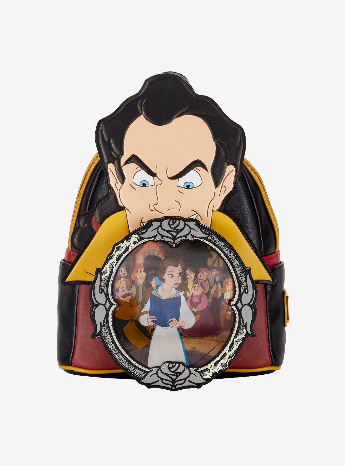 NWT Loungefly Disney Beauty And The Beast Gaston Mirror Scene Mini Backpack Amazon.com: Loungefly Disney Villains Scene Gaston MINI  main image 4