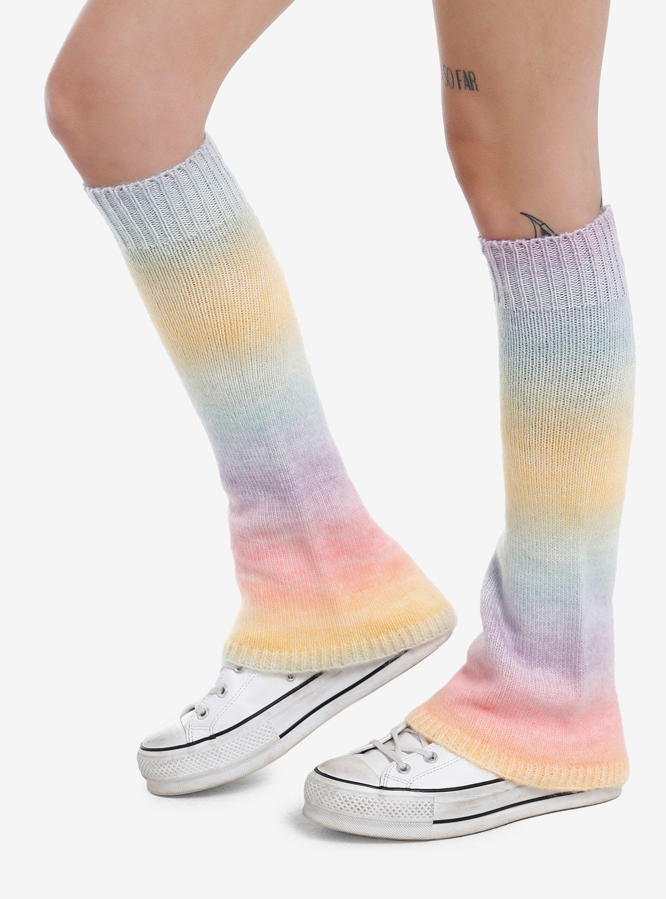 Pastel Rainbow Flare Leg Warmers, , hi-res