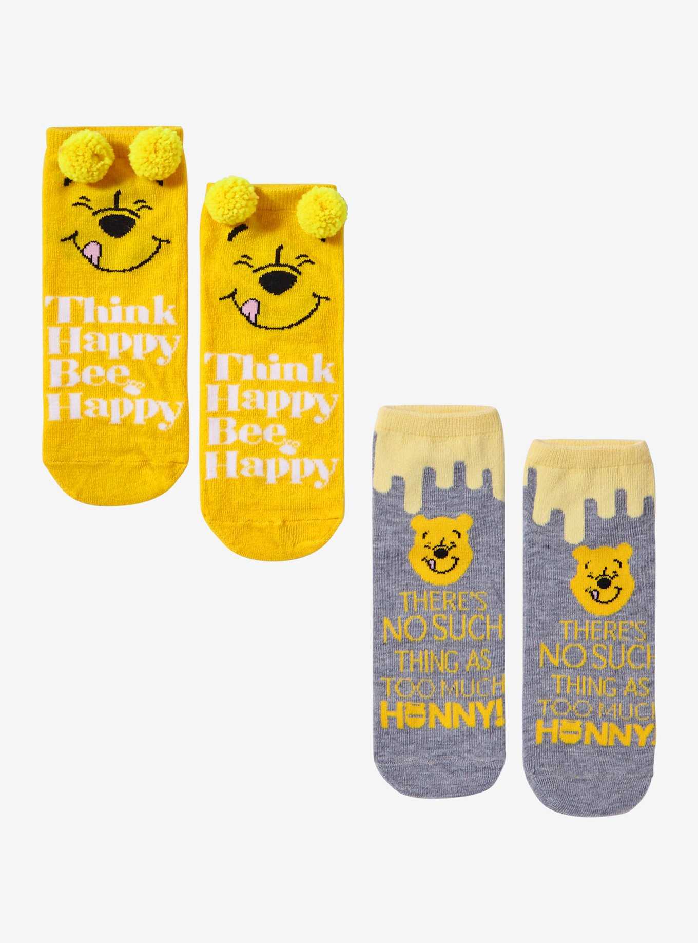 Disney Winnie The Pooh Quotes No-Show Socks 2 Pair, , hi-res
