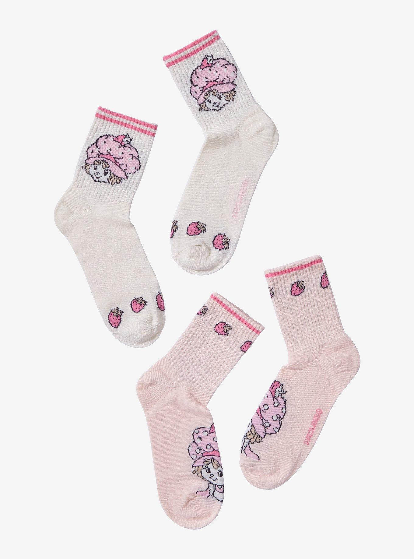 Strawberry Shortcake Pastel Ribbed Crew Socks 2 Pair | Hot Topic