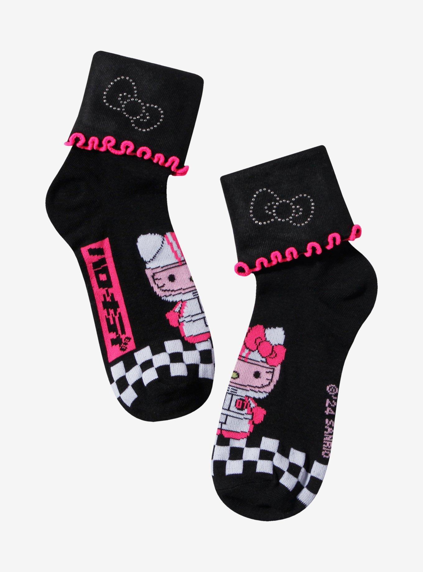 Hello Kitty Racing Bow Ankle Socks, , hi-res