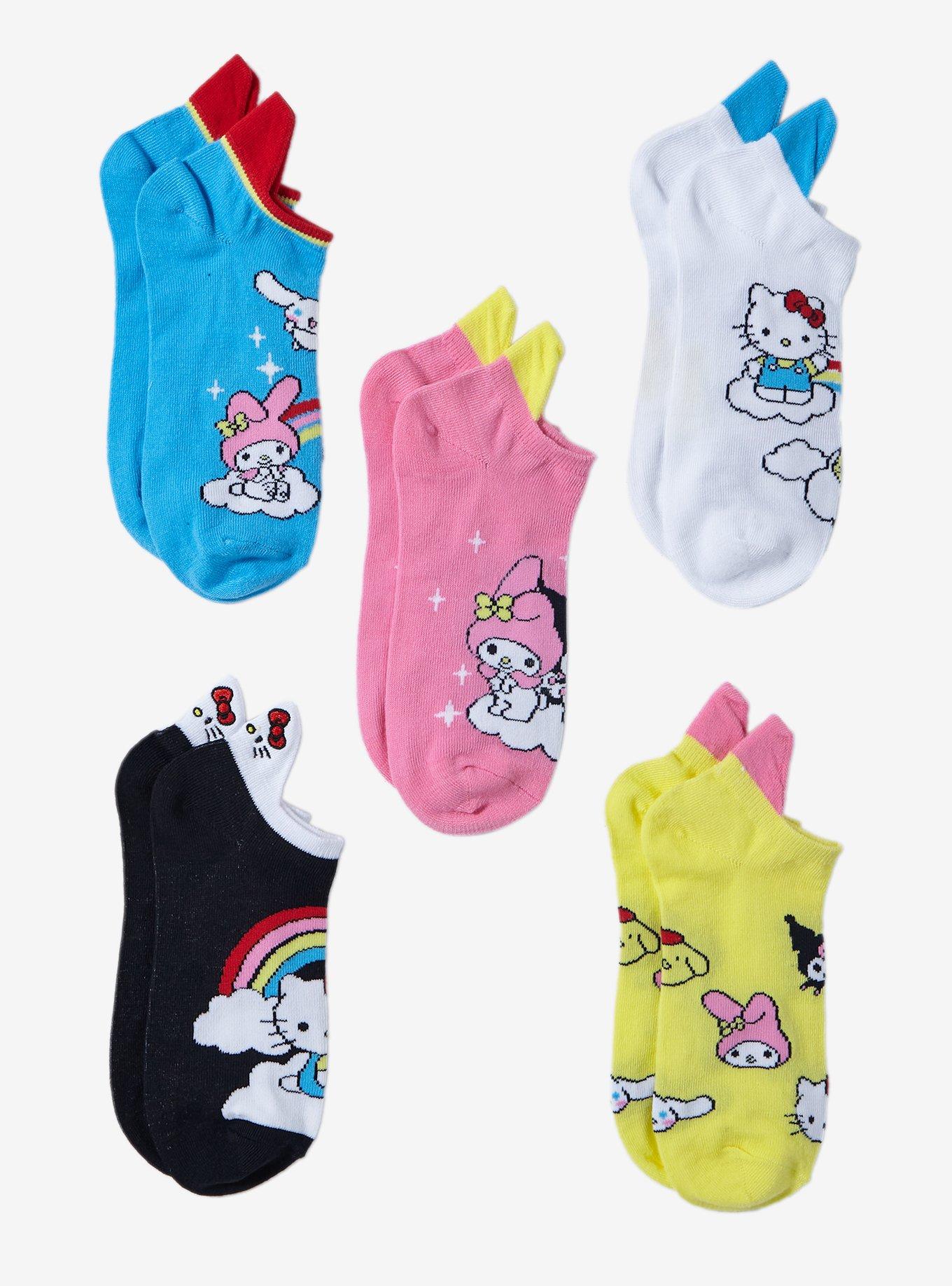 Hello Kitty & Friends Rainbow No-Show Socks 5 Pair, , hi-res