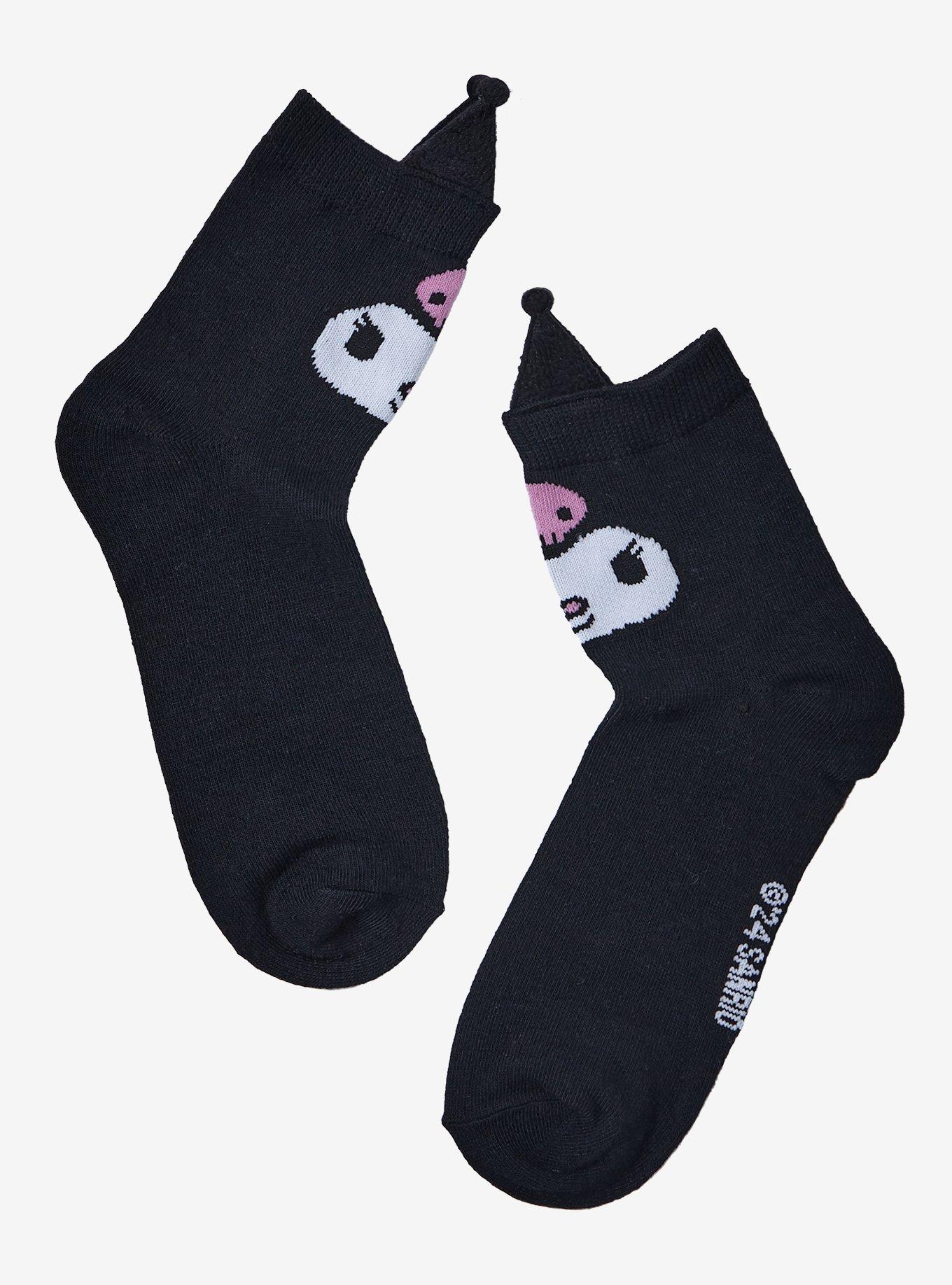 Kuromi 3D Ear Ankle Socks, , hi-res