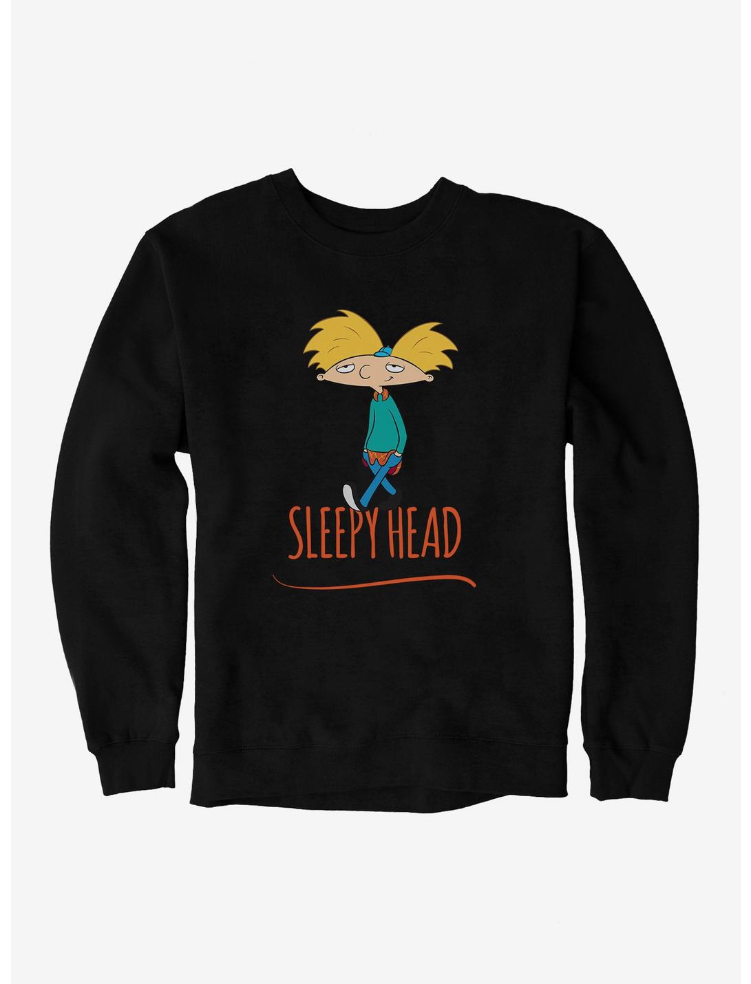 Hey Arnold! Sleepy Head Sweatshirt, BLACK, hi-res