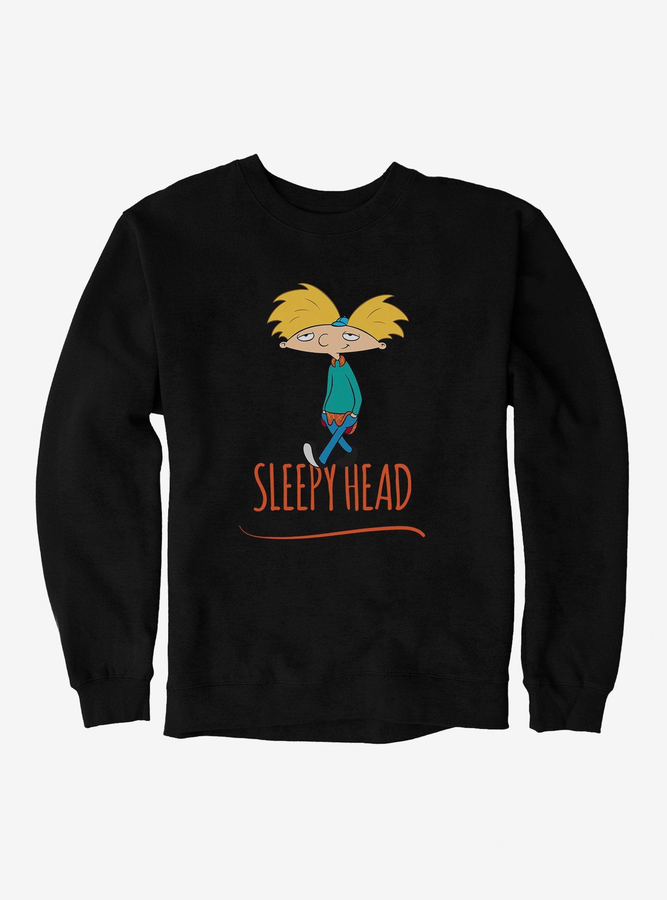 Hey Arnold! Sleepy Head Sweatshirt, BLACK, hi-res