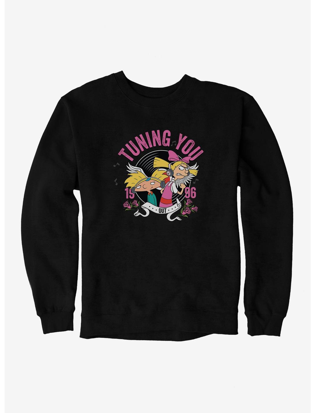 Hey Arnold! Tuning You Out 1996 Sweatshirt, BLACK, hi-res