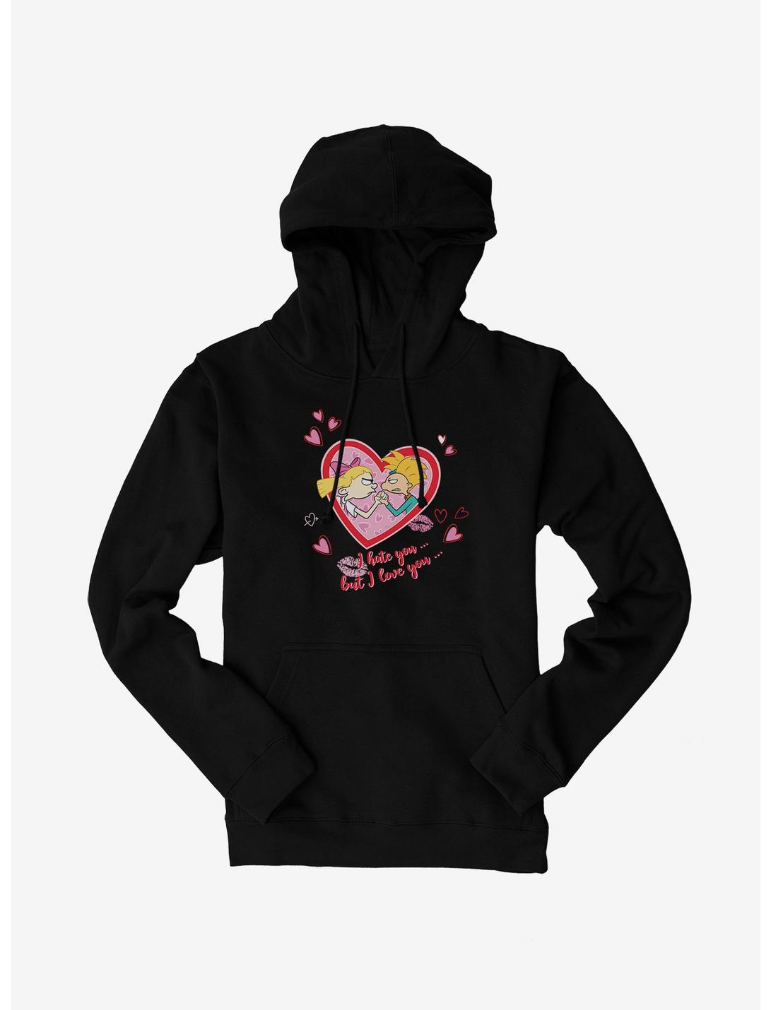 Hey Arnold! I Hate You? But I Love You? Hoodie, BLACK, hi-res