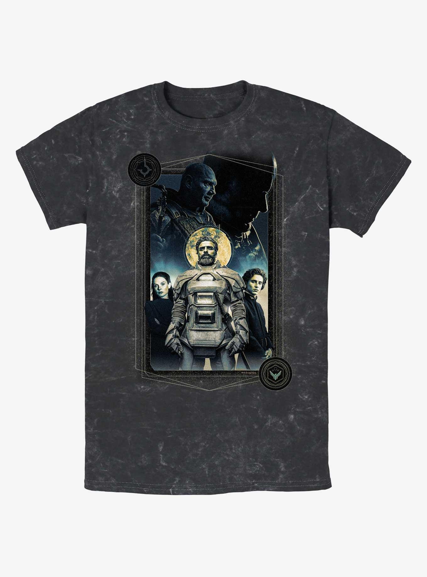 Dune: Part Two Character Poster Mineral Wash T-Shirt, BLACK, hi-res