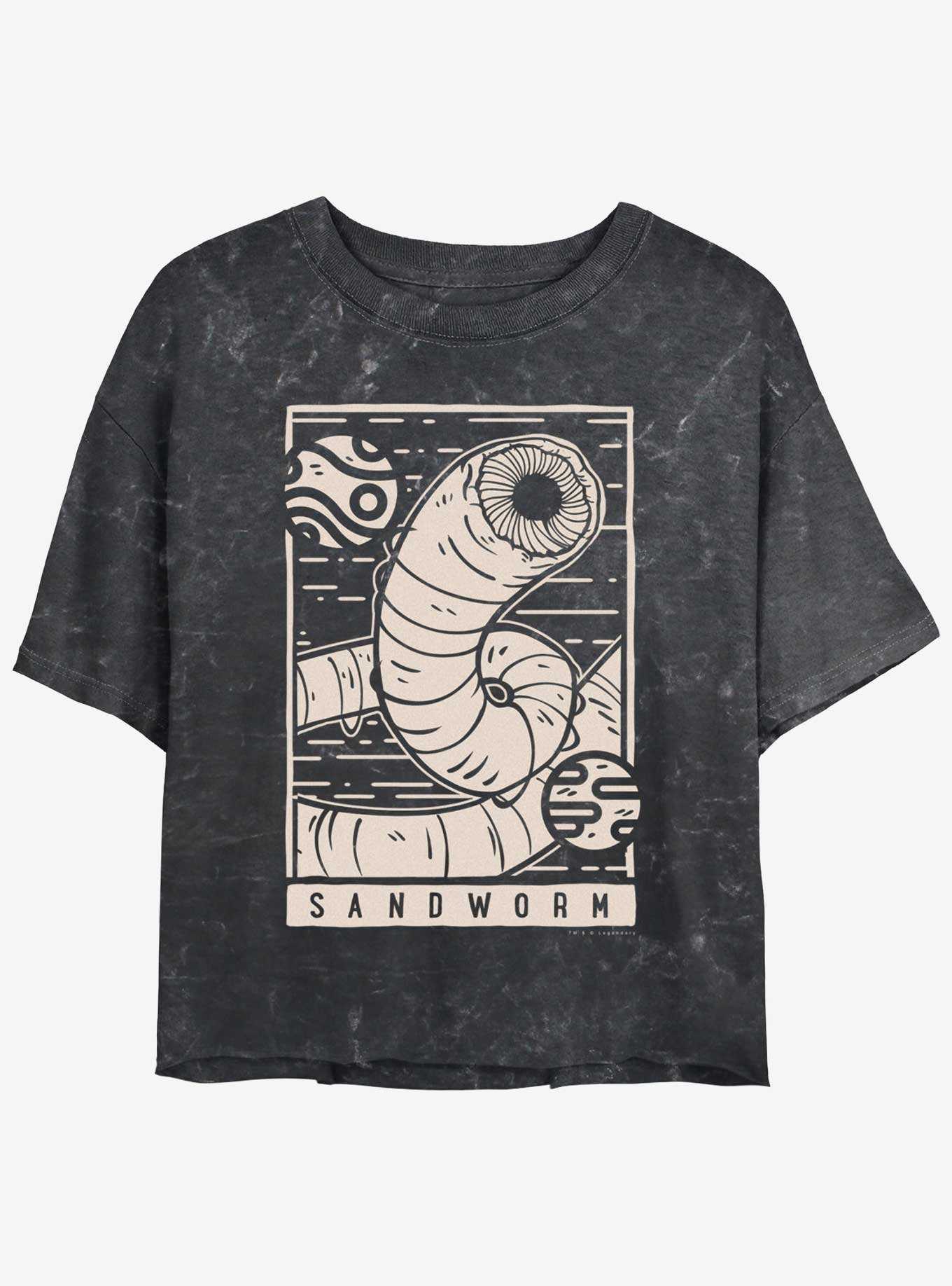 Dune: Part Two Sandworm Illustration Mineral Wash Girls Crop T-Shirt, , hi-res