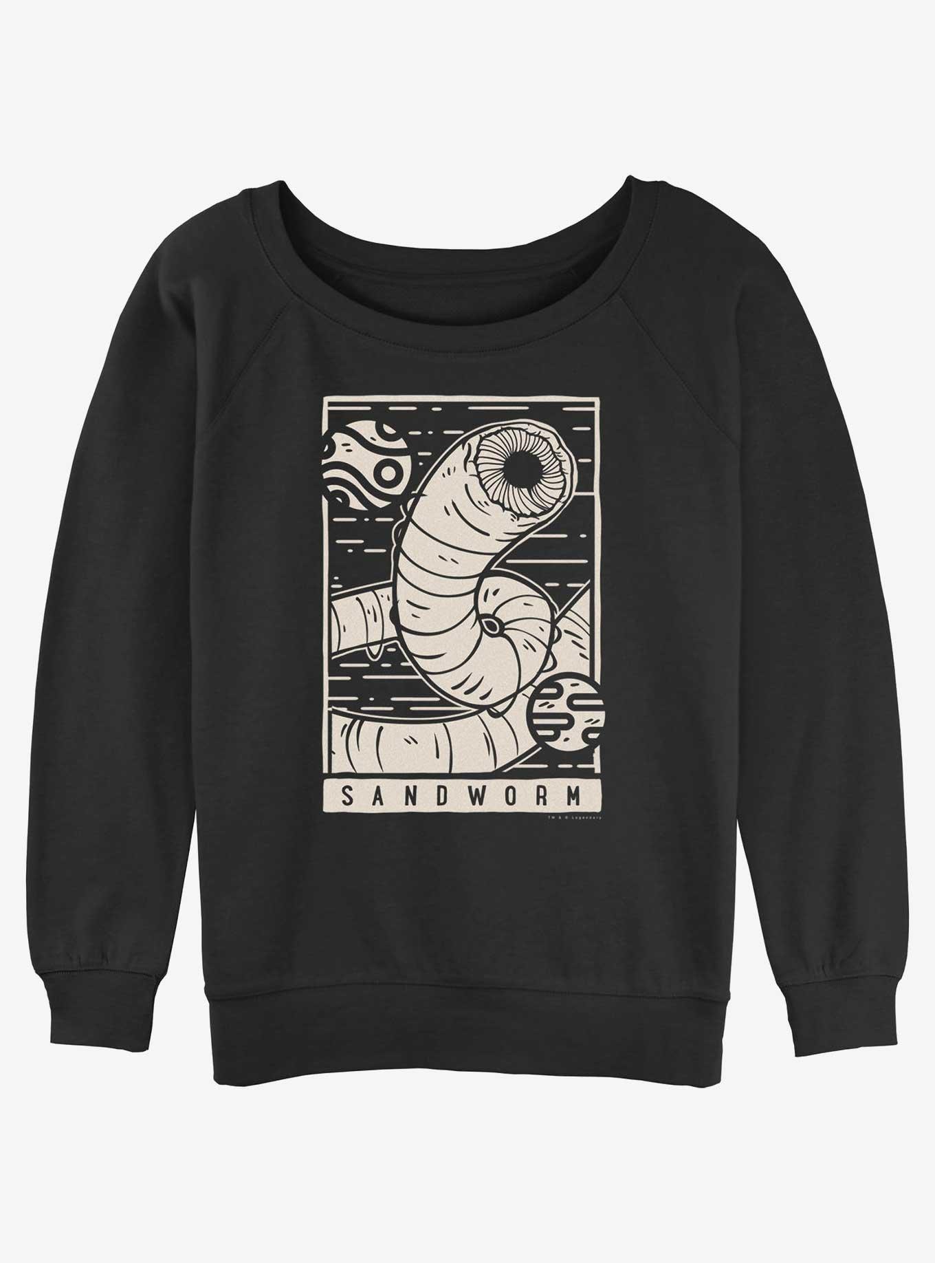 Dune: Part Two Sandworm Illustration Girls Slouchy Sweatshirt, BLACK, hi-res