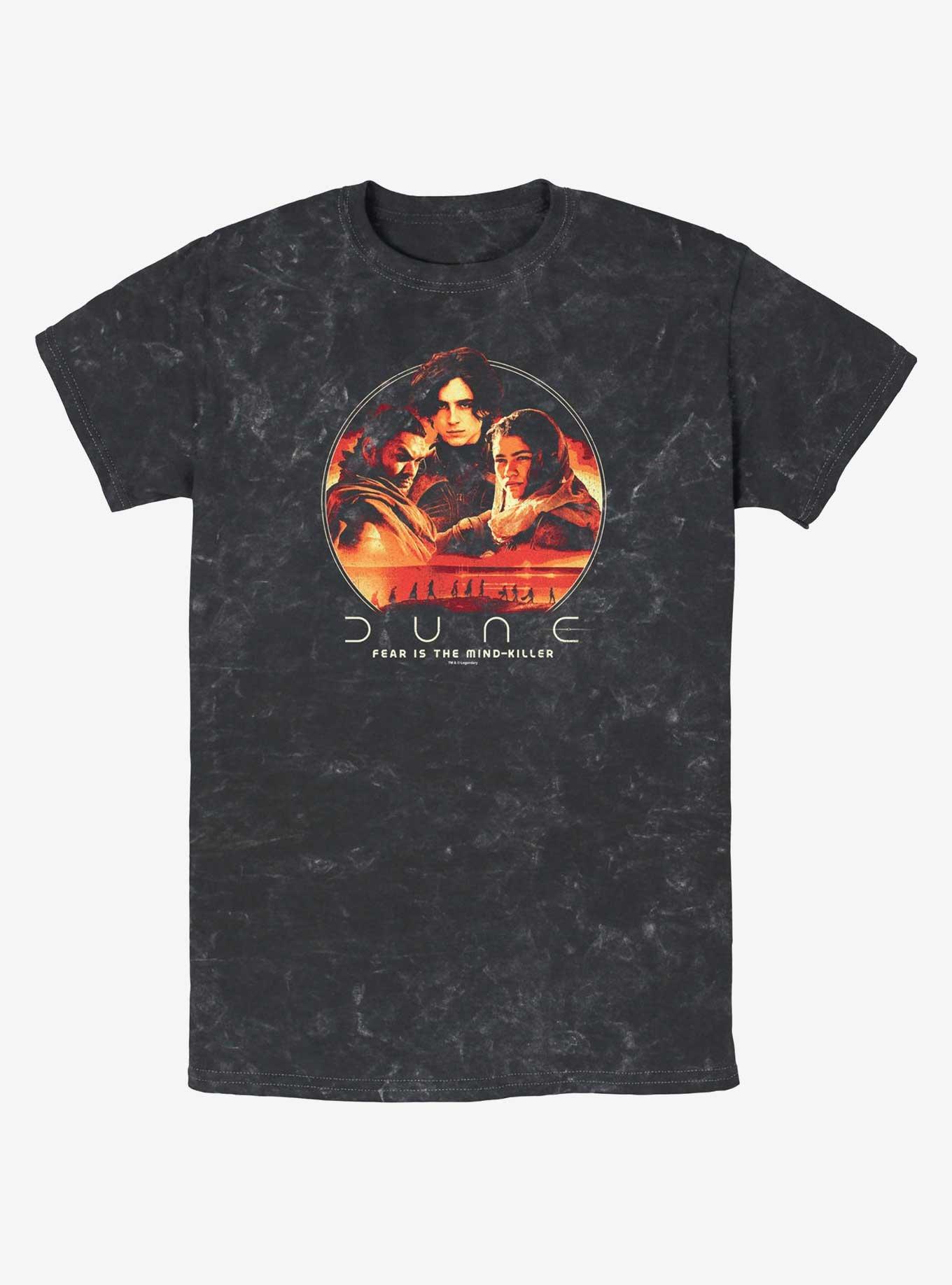Dune: Part Two Characters Circle Icon Mineral Wash T-Shirt, BLACK, hi-res