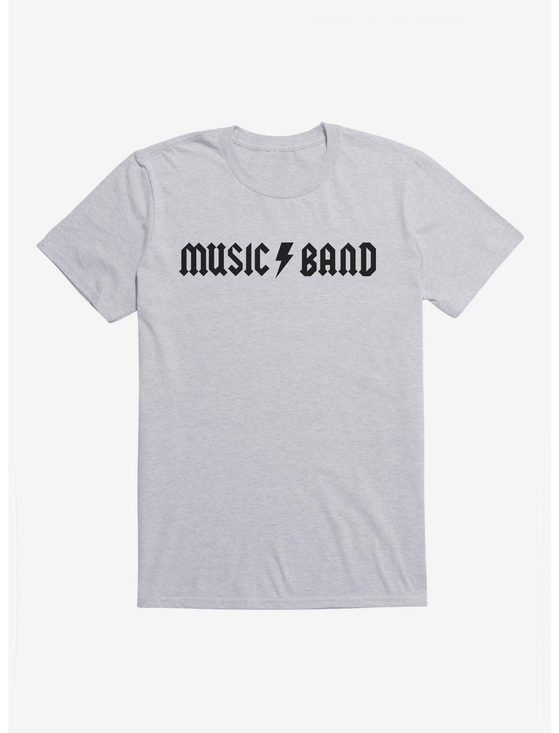 Music Band Logo T-Shirt, HEATHER GREY, hi-res