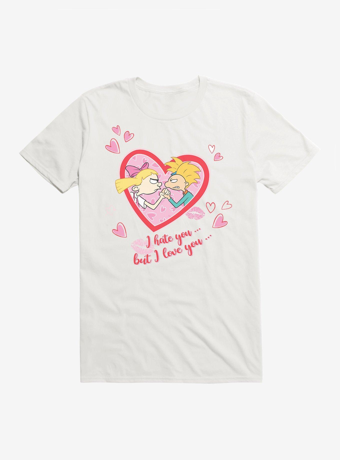 Hey Arnold! I Hate You? But I Love You? T-Shirt, WHITE, hi-res