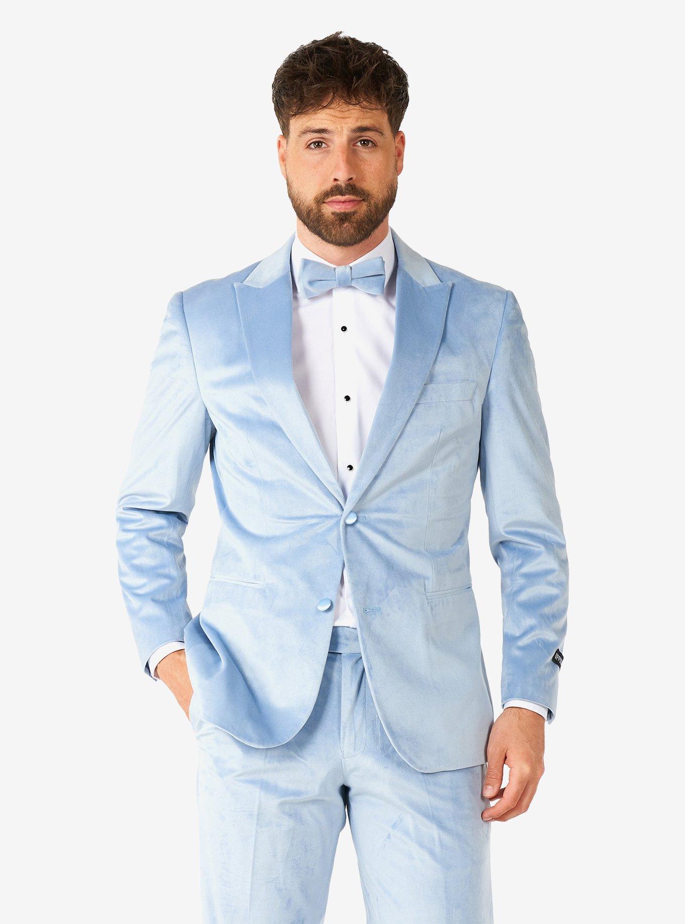 Vintage Blue Velvet Tuxedo, BLUE, hi-res