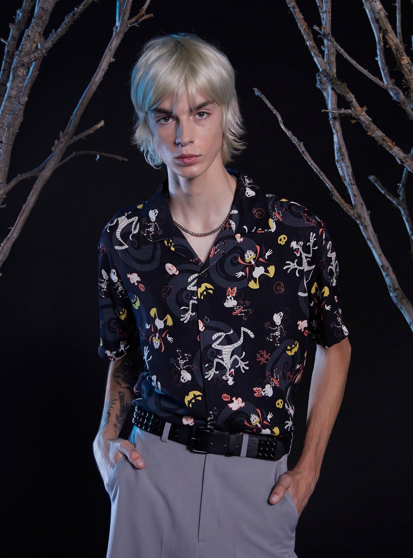 Our Universe Disney Halloween Costumes Woven Button-Up, BLACK, hi-res