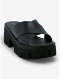 Chinese Laundry Black Crisscross Platform Sandals, BLACK, hi-res