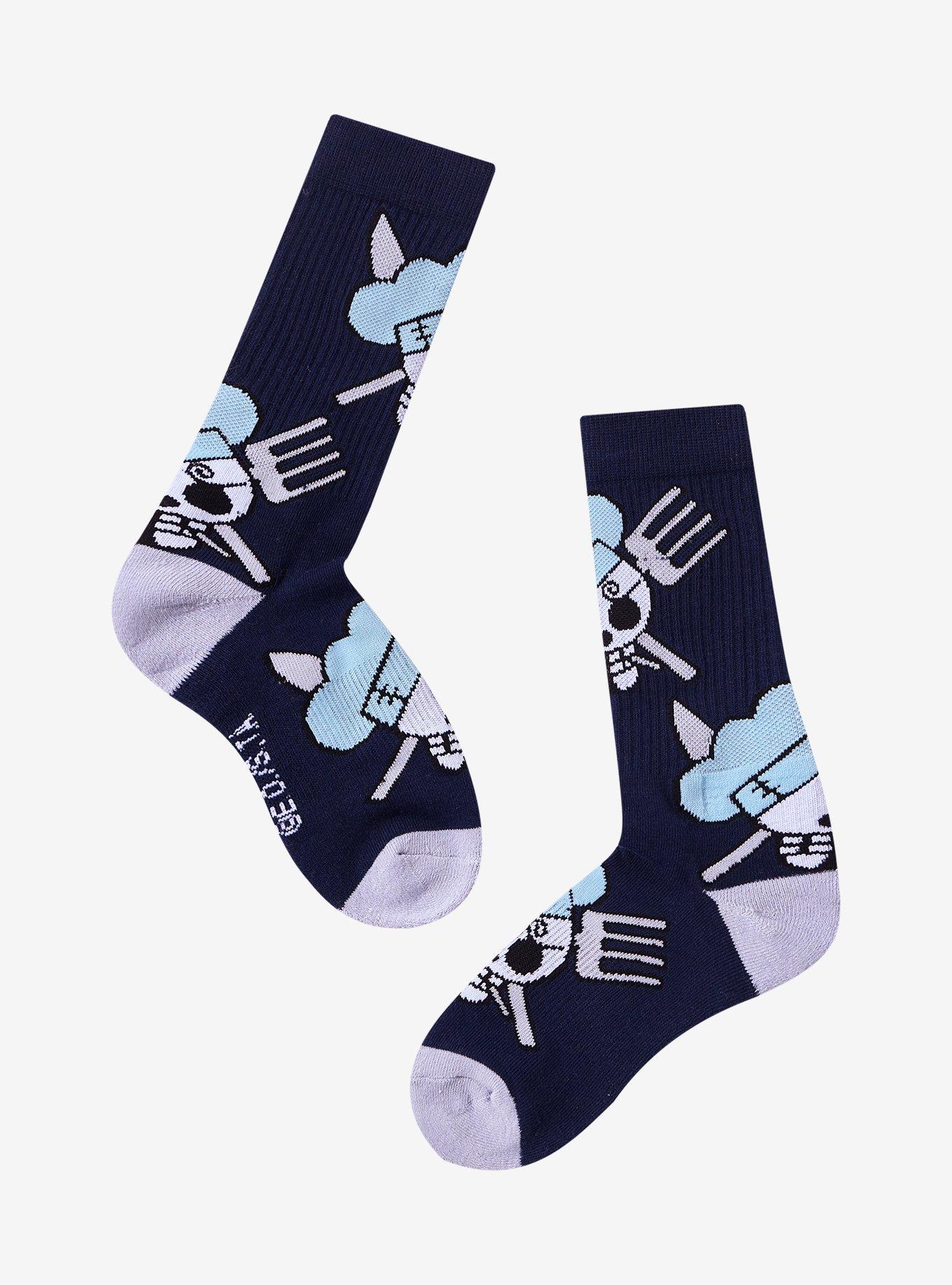 One Piece Sanji Logo Allover Print Crew Socks — BoxLunch Exclusive