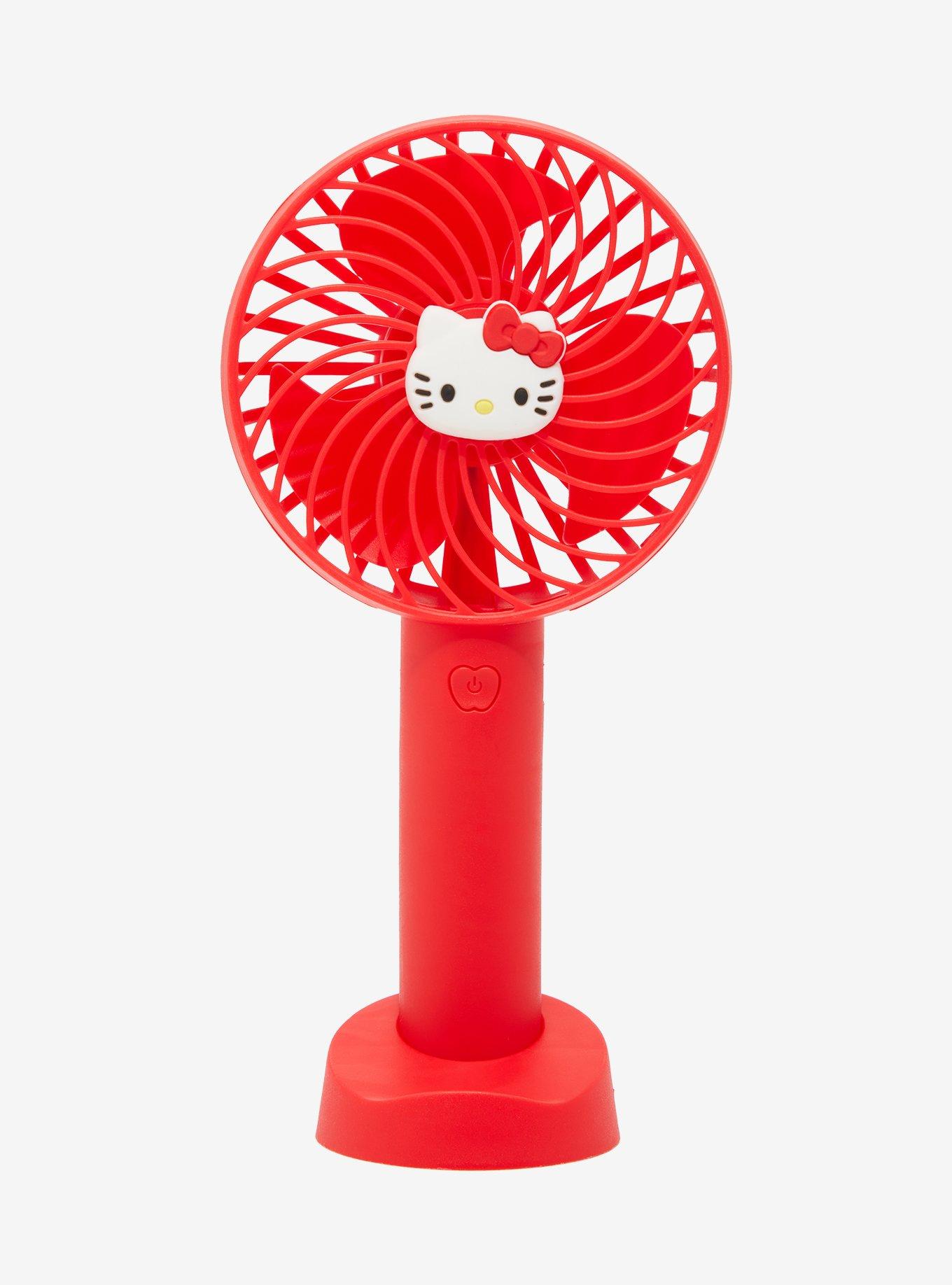 Hello Kitty Red Handheld Fan With Stand, , hi-res