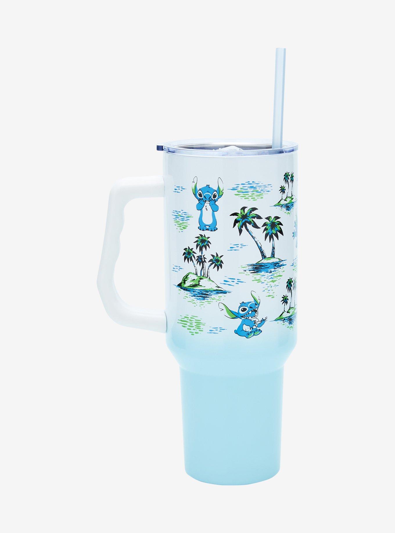 Disney Lilo & Stitch Island Stitch Allover Straw Tumbler with Handle, , hi-res