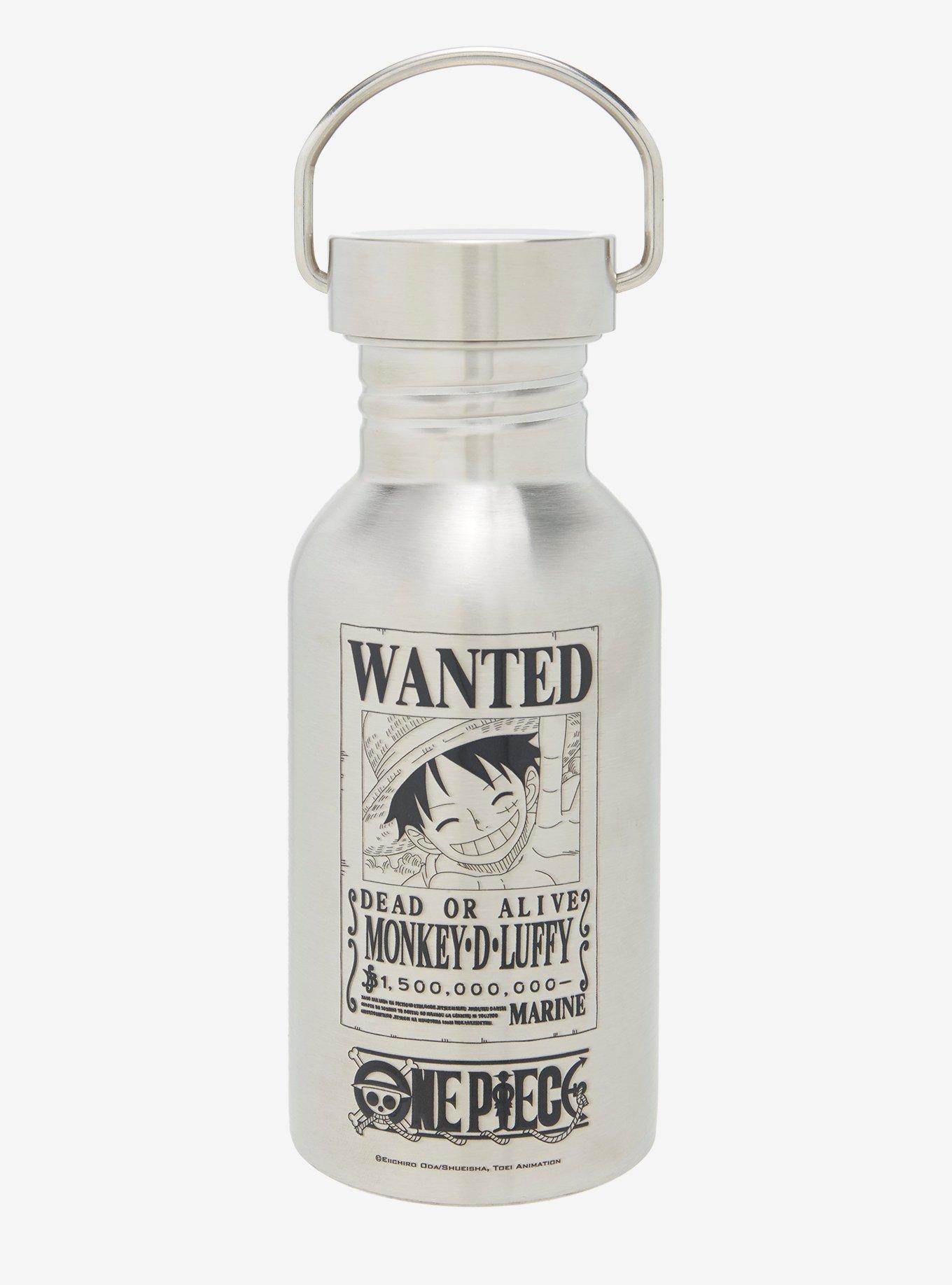 One Piece Luffy Wanted Poster Water Bottle, , hi-res