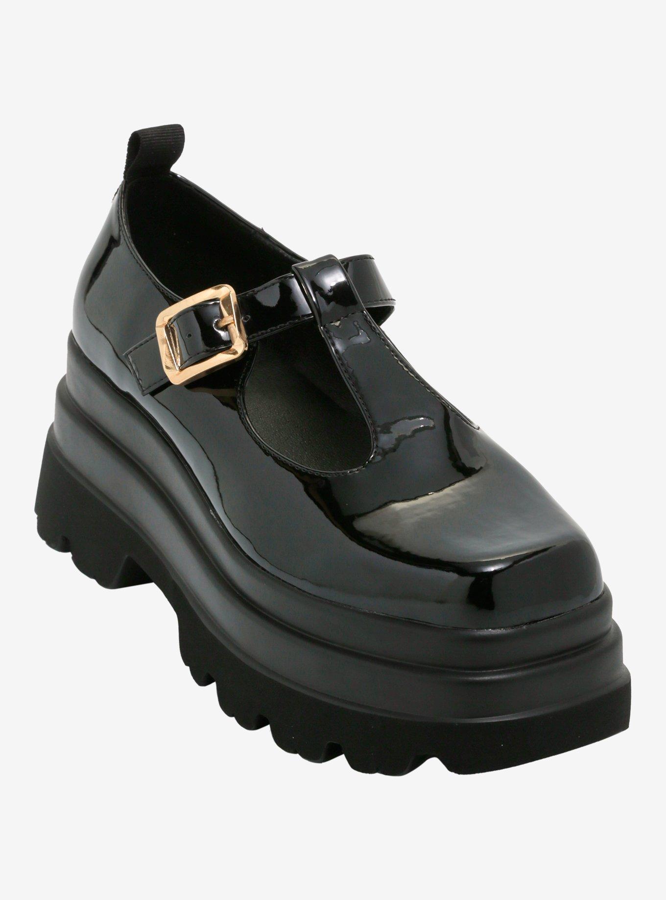 Koi Silent Amity Trident Platform Mary Janes, BLACK, hi-res