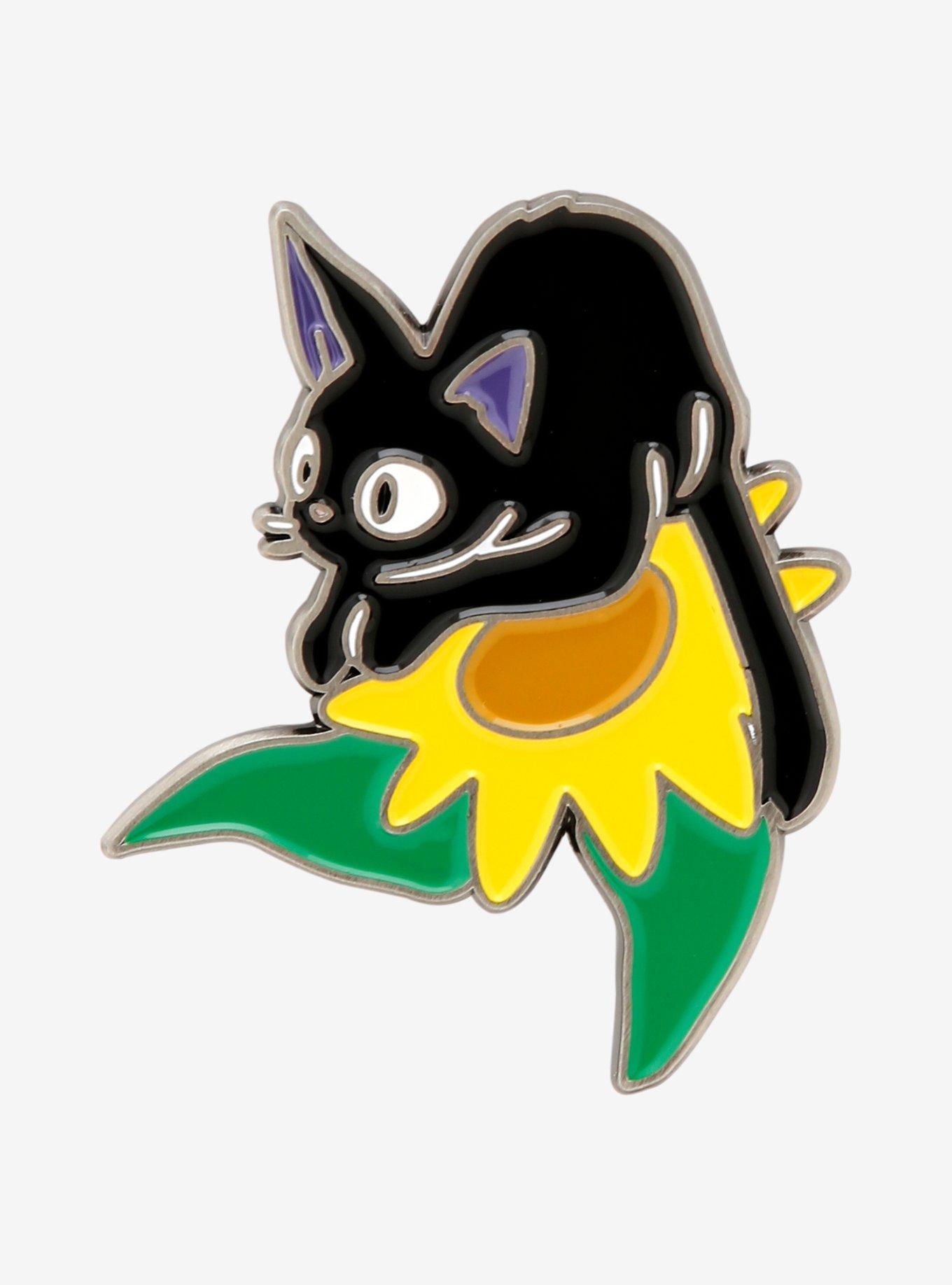 Studio Ghibli Kiki's Delivery Service Jiji Sunflower Enamel Pin - BoxLunch Exclusive, , hi-res