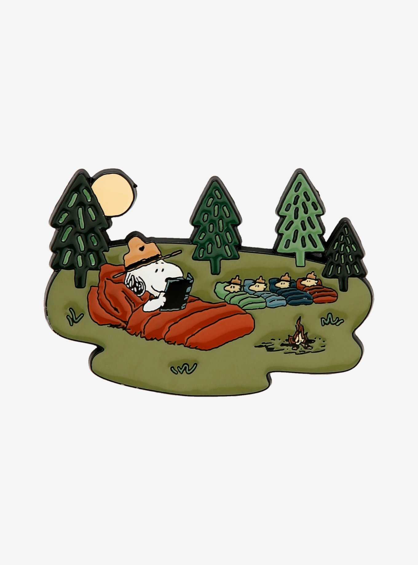 Peanuts Snoopy & Beagle Scouts Camping Enamel Pin - BoxLunch Exclusive, , hi-res