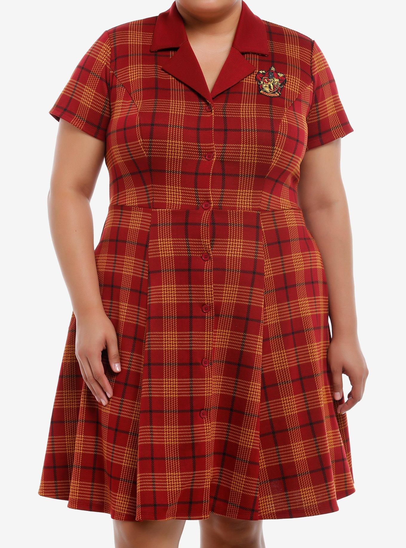 Her Universe Harry Potter Gryffindor House Plaid Dress Plus Size, , hi-res