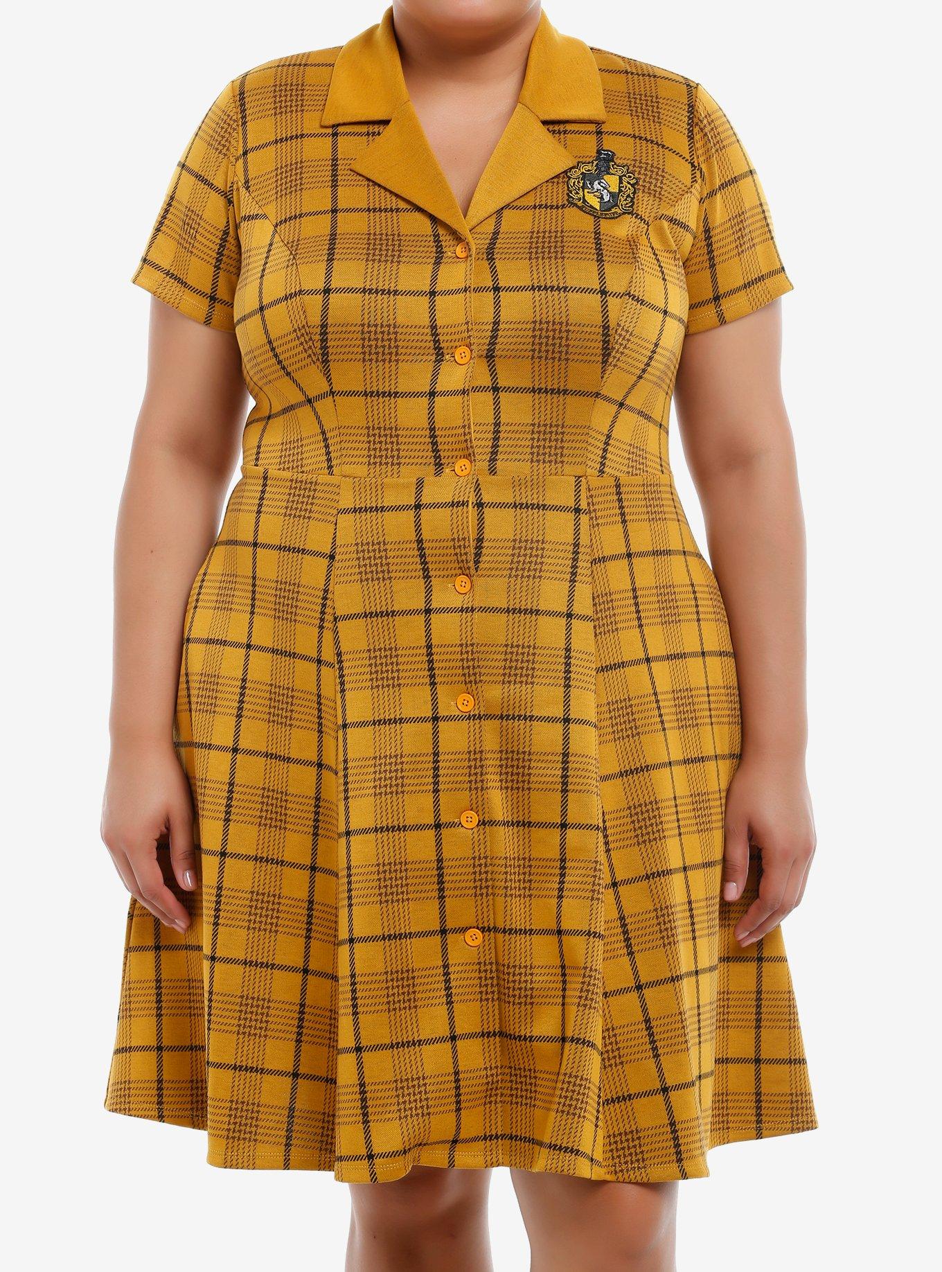 Her Universe Harry Potter Hufflepuff House Plaid Dress Plus Size, , hi-res