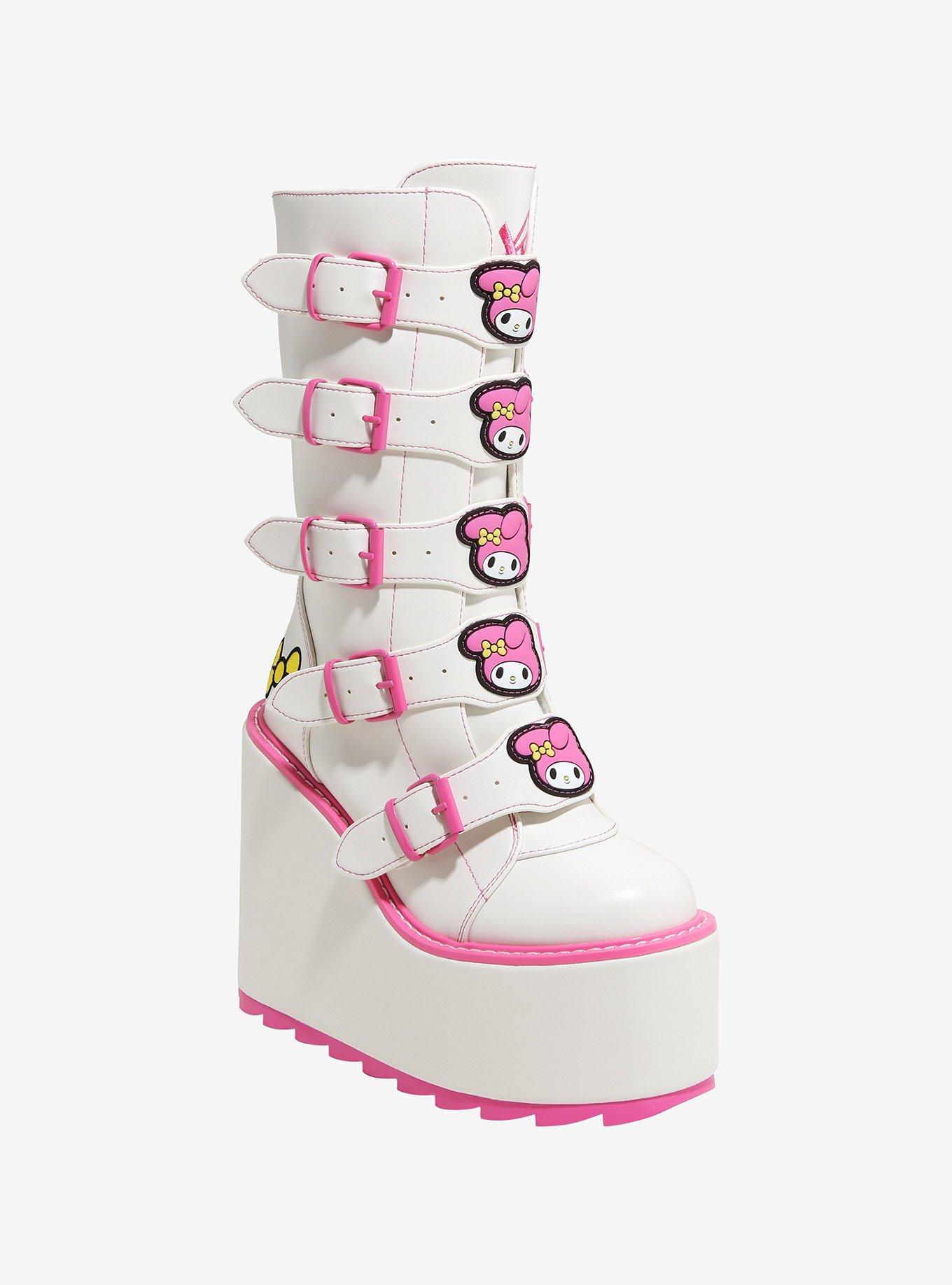 My Melody X YRU White & Pink Dune Platform Boots, , hi-res