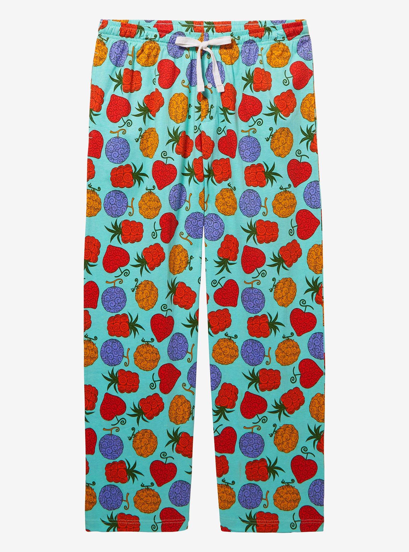 One Piece Devil Fruit Allover Print Women's Plus Size Sleep Pants - BoxLunch Exclusive, LIGHT BLUE, hi-res