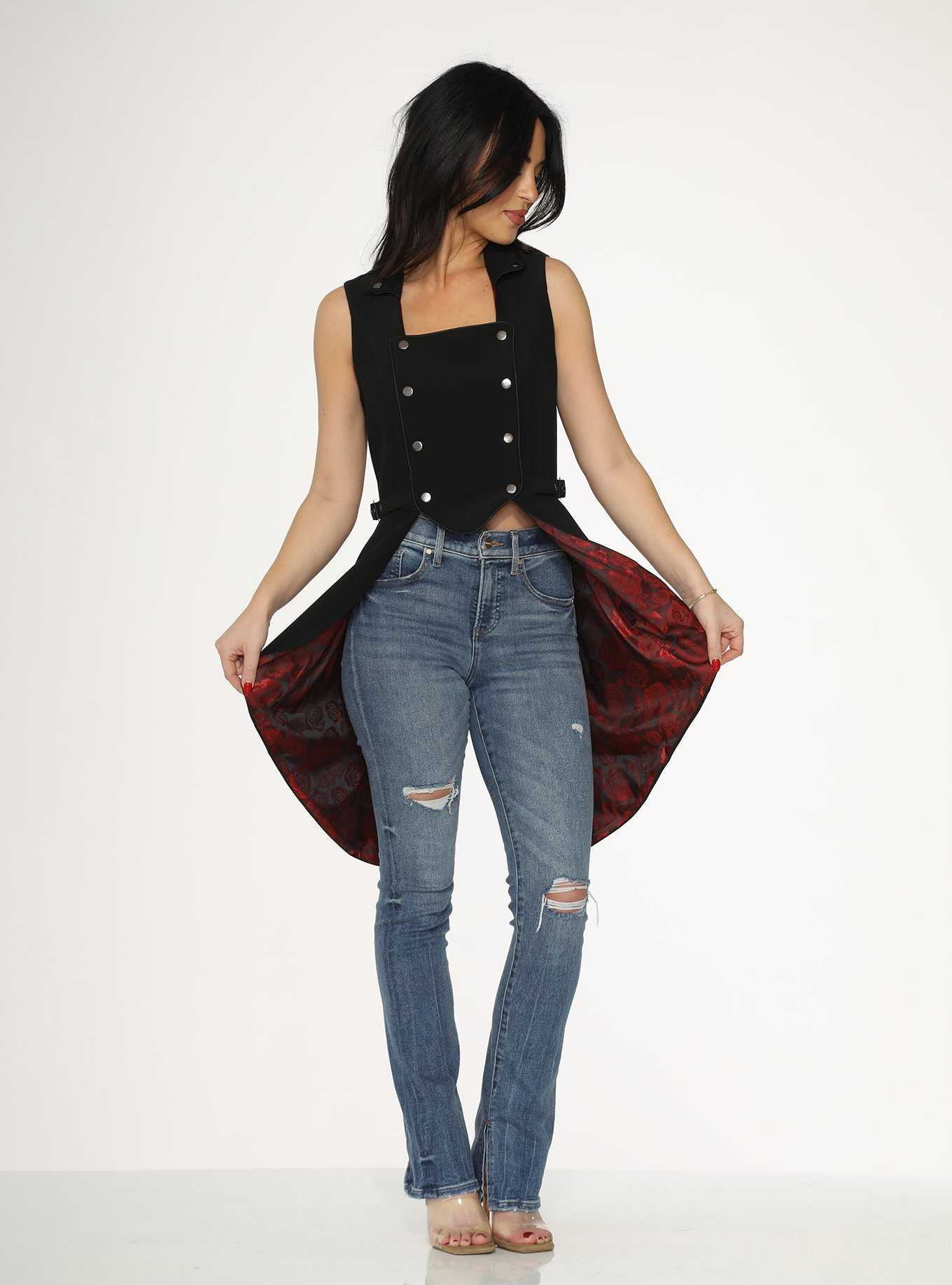 Black Red Rose Vest, , hi-res